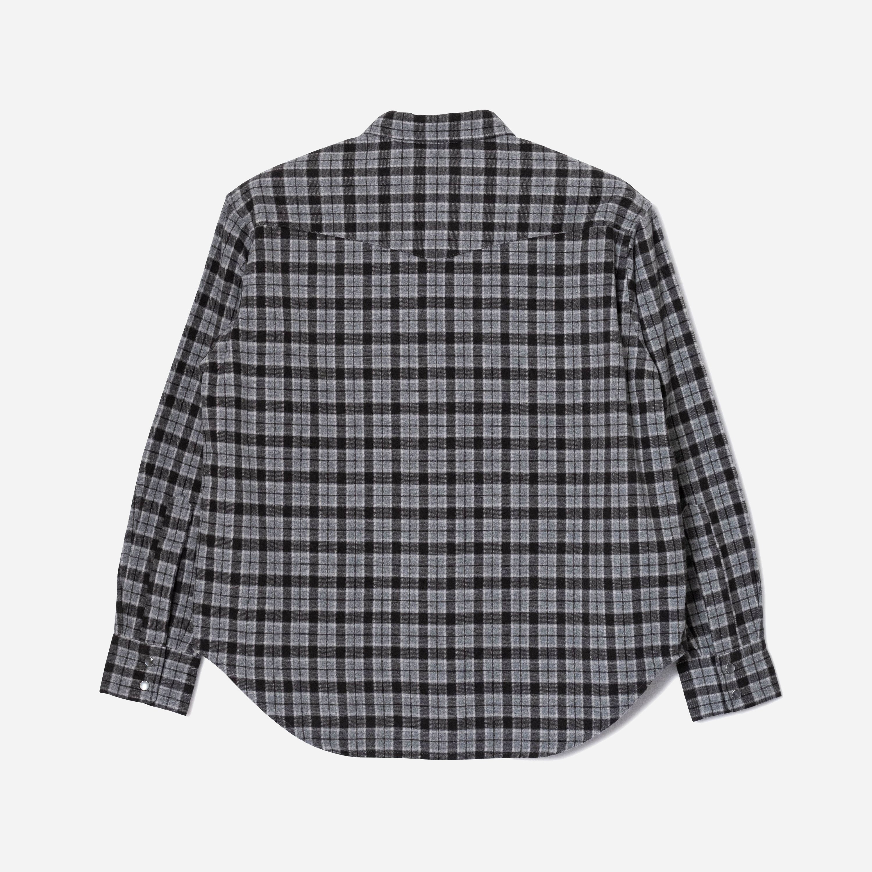Western Checked Shirt - Charcoal/Black - Image 3