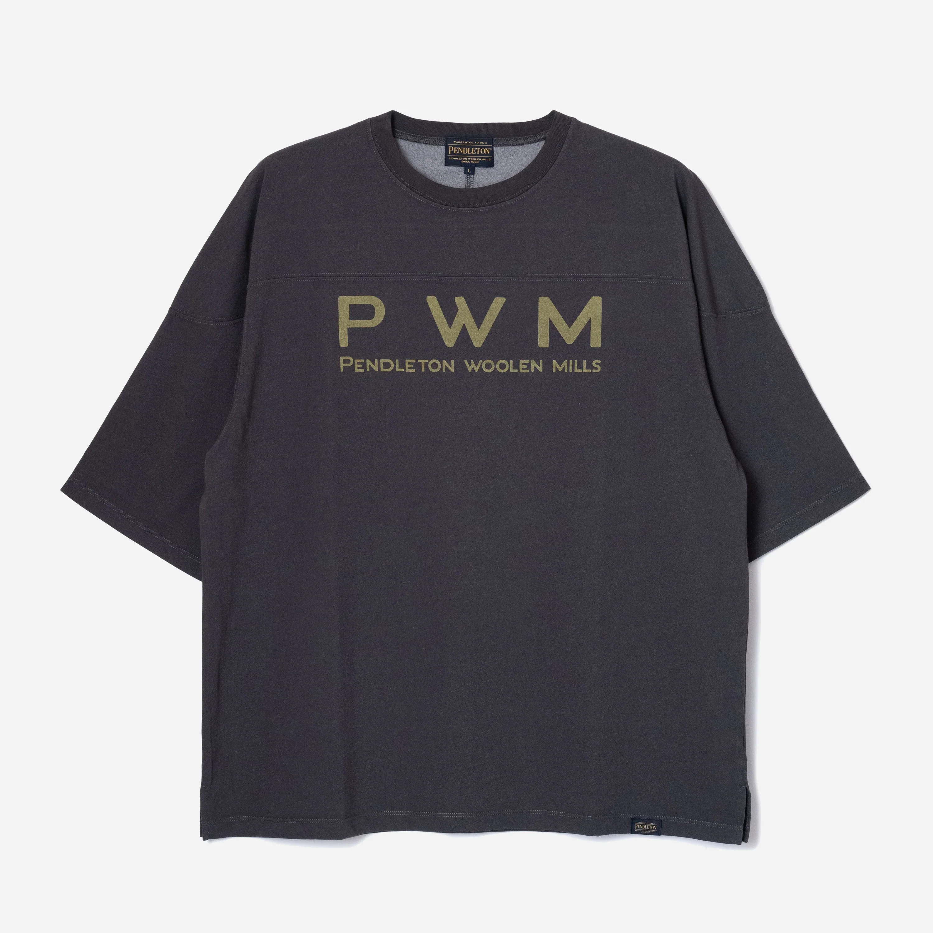 Garment Dye Football T-Shirt - Slate Grey
