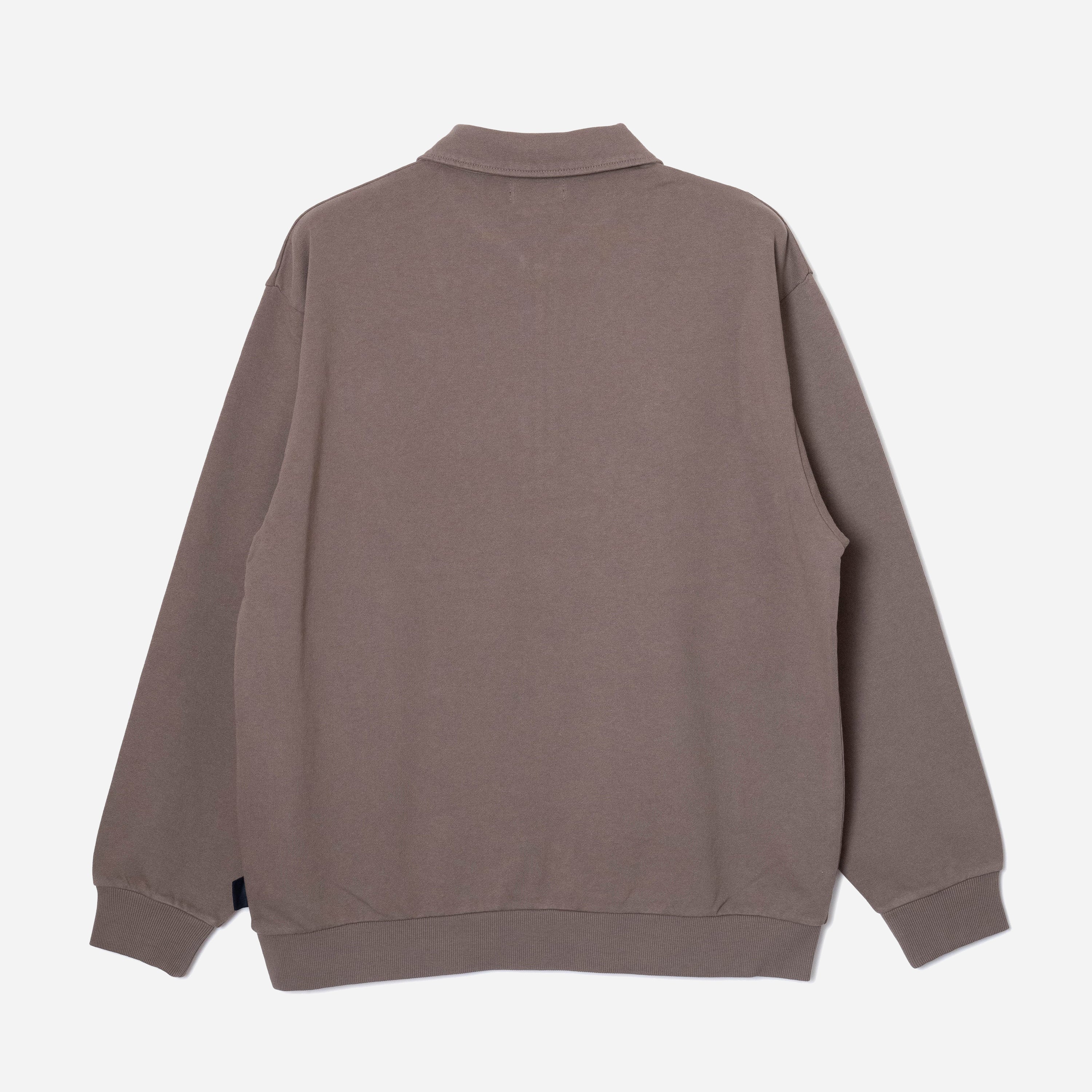 Pigment Dye Half Zip Sweatshirt - Mocha - Image 4
