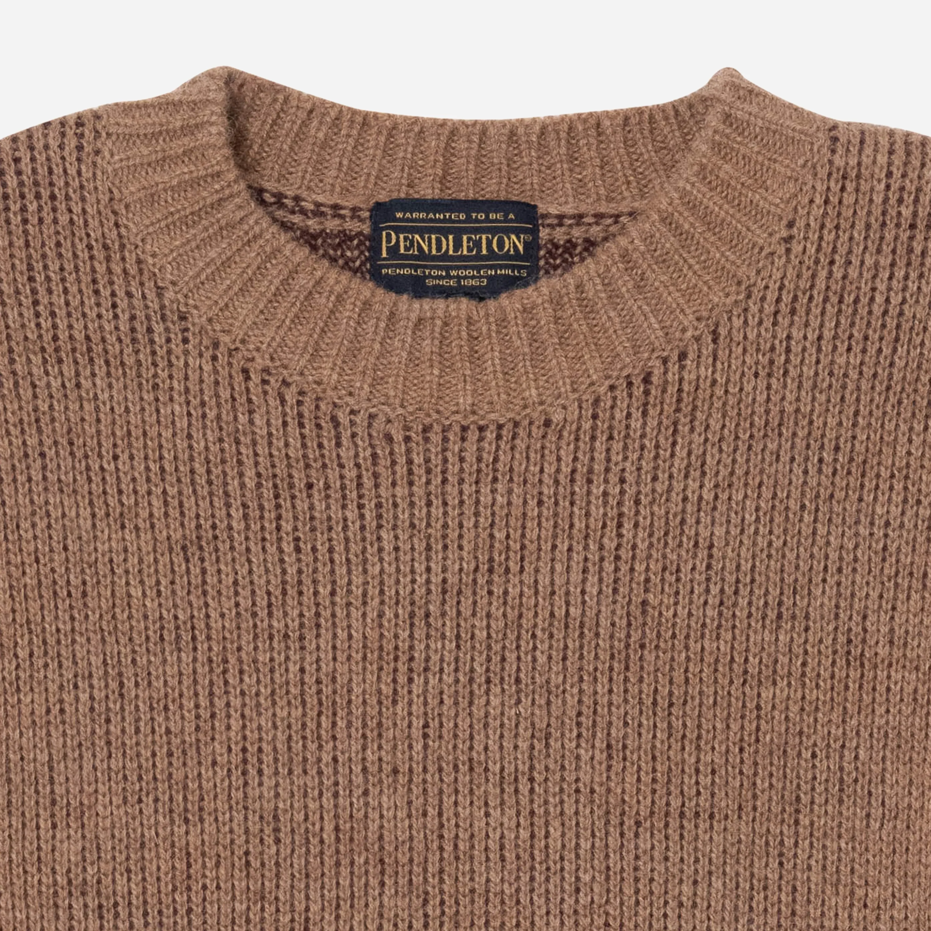 Lambswool Crewneck Sweater - Tan - Image 2