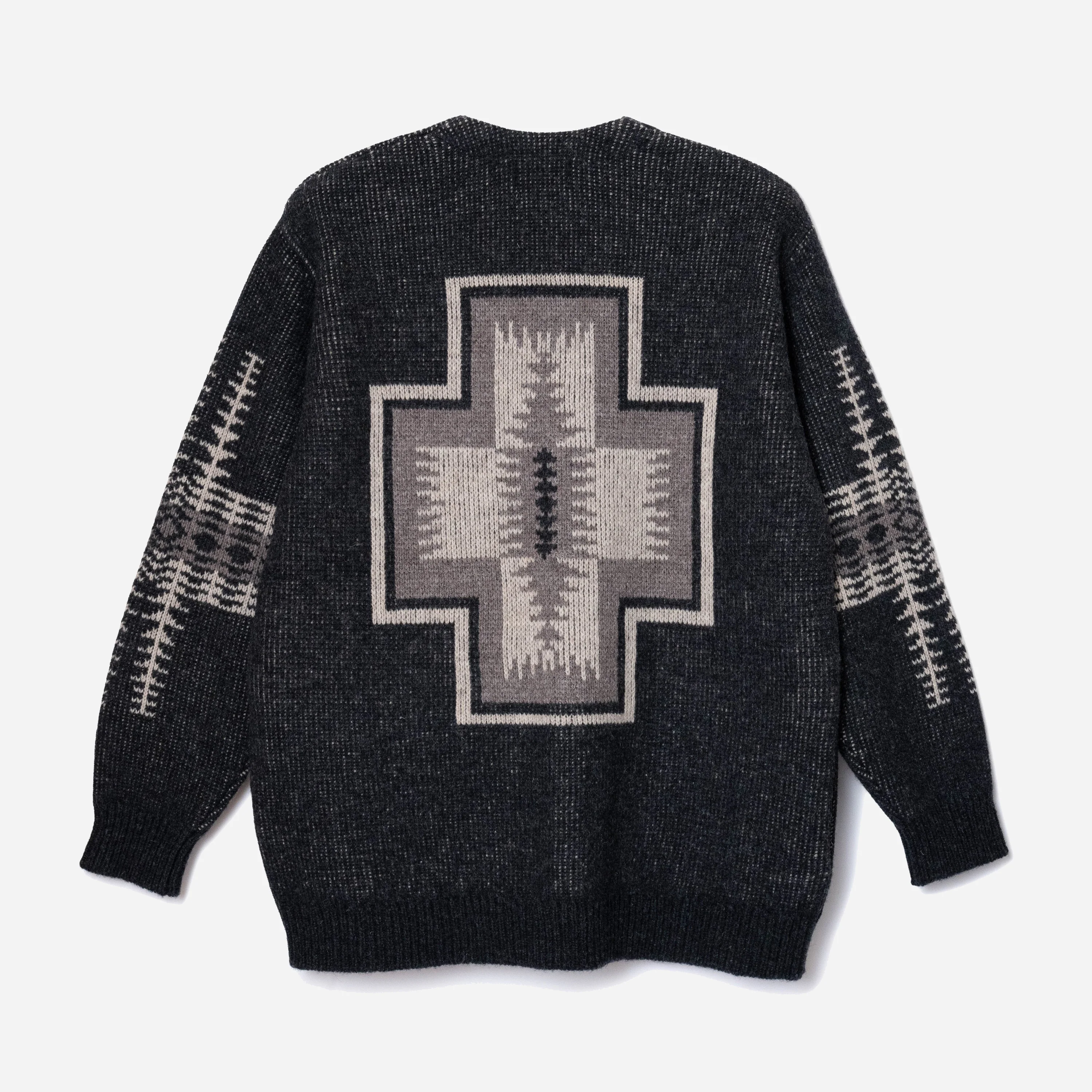 Lambswool Cardigan - Black Harding - Image 2