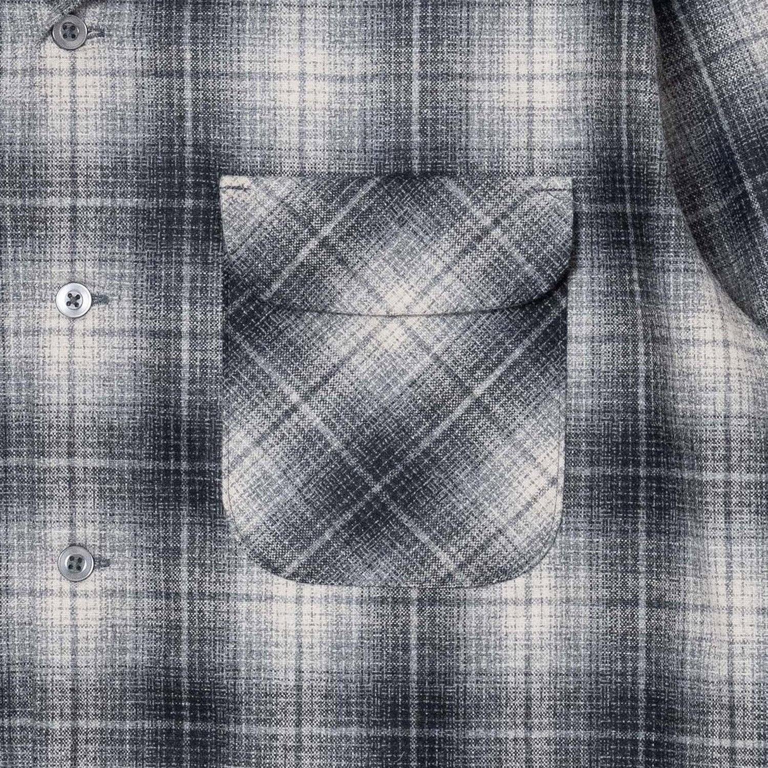 Crafted In Japan Wool Shirt - Grey/Black - Image 3