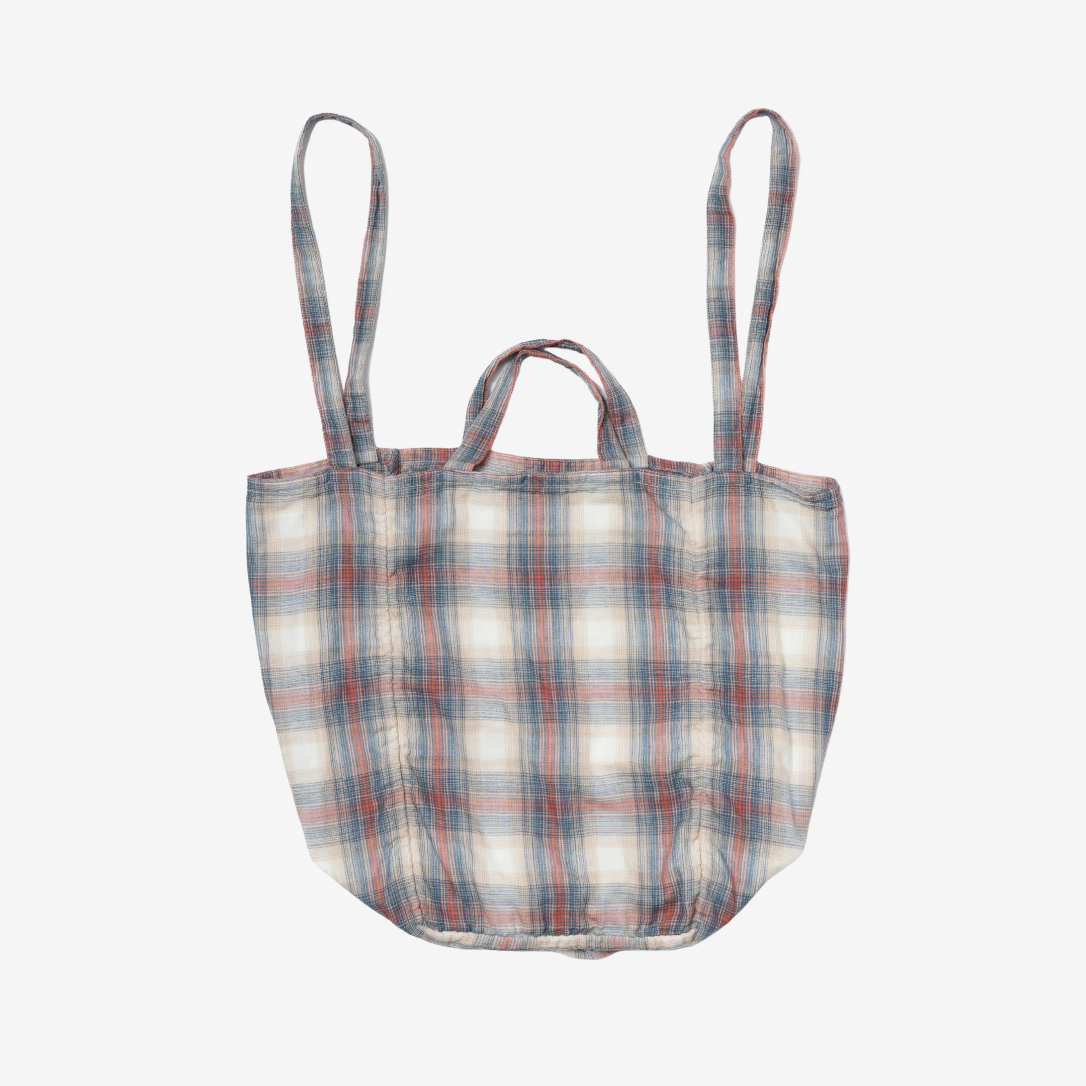 Cotton Tote Bag -  Rust/Navy