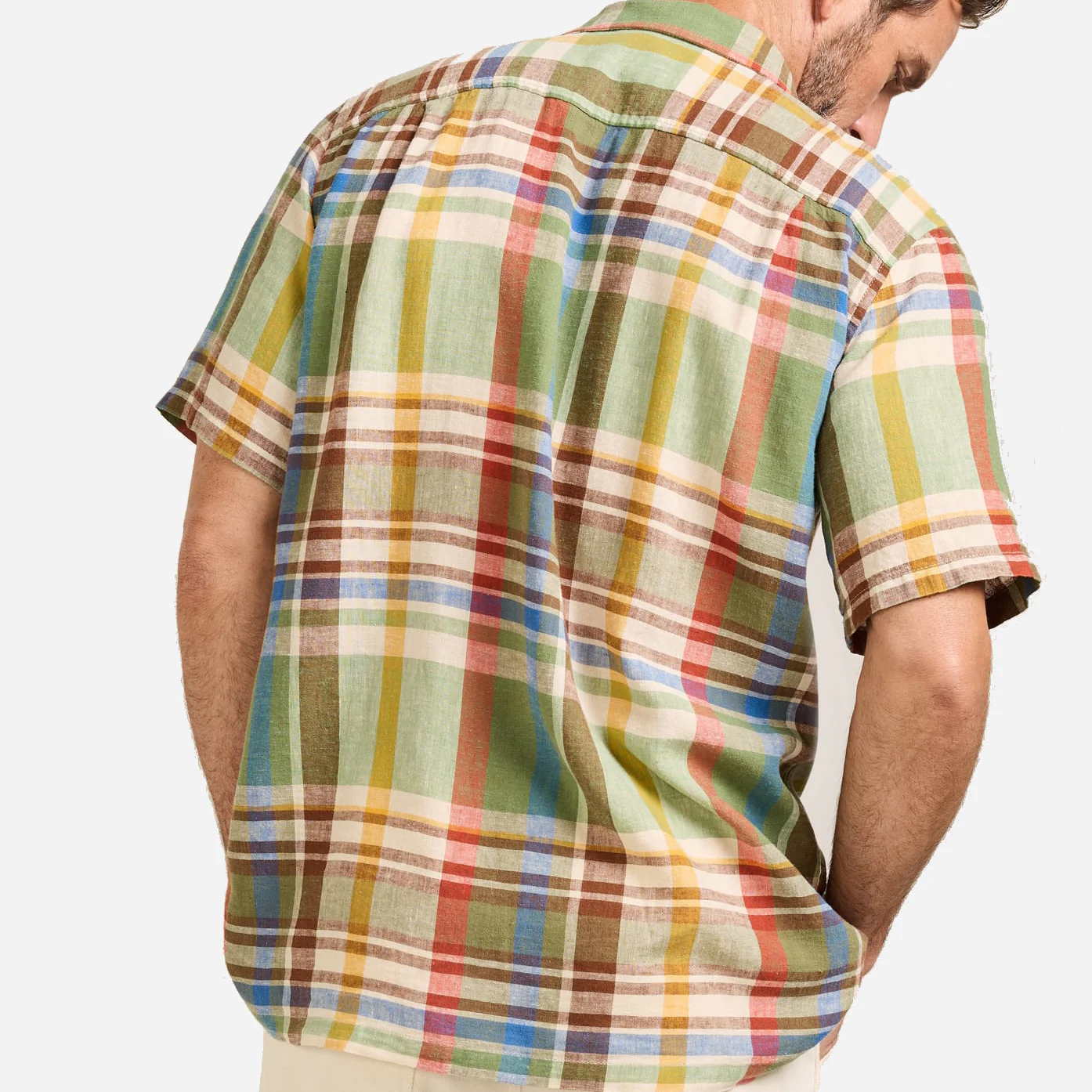 Aloha Linen Camp Shirt - Green/Multi Plaid - Image 2
