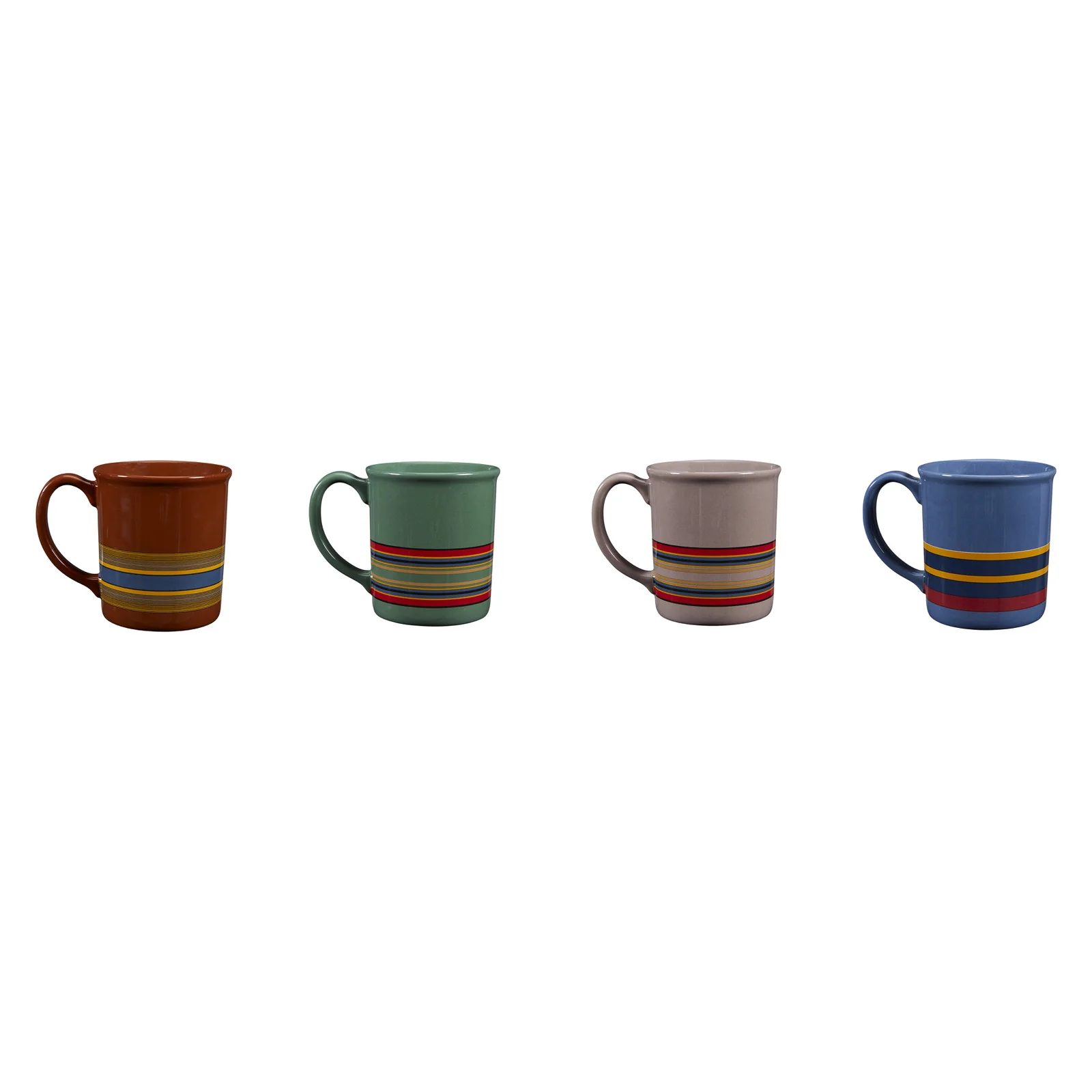 Camp Stripe Ceramic Mug Set Of 4 - Image 2