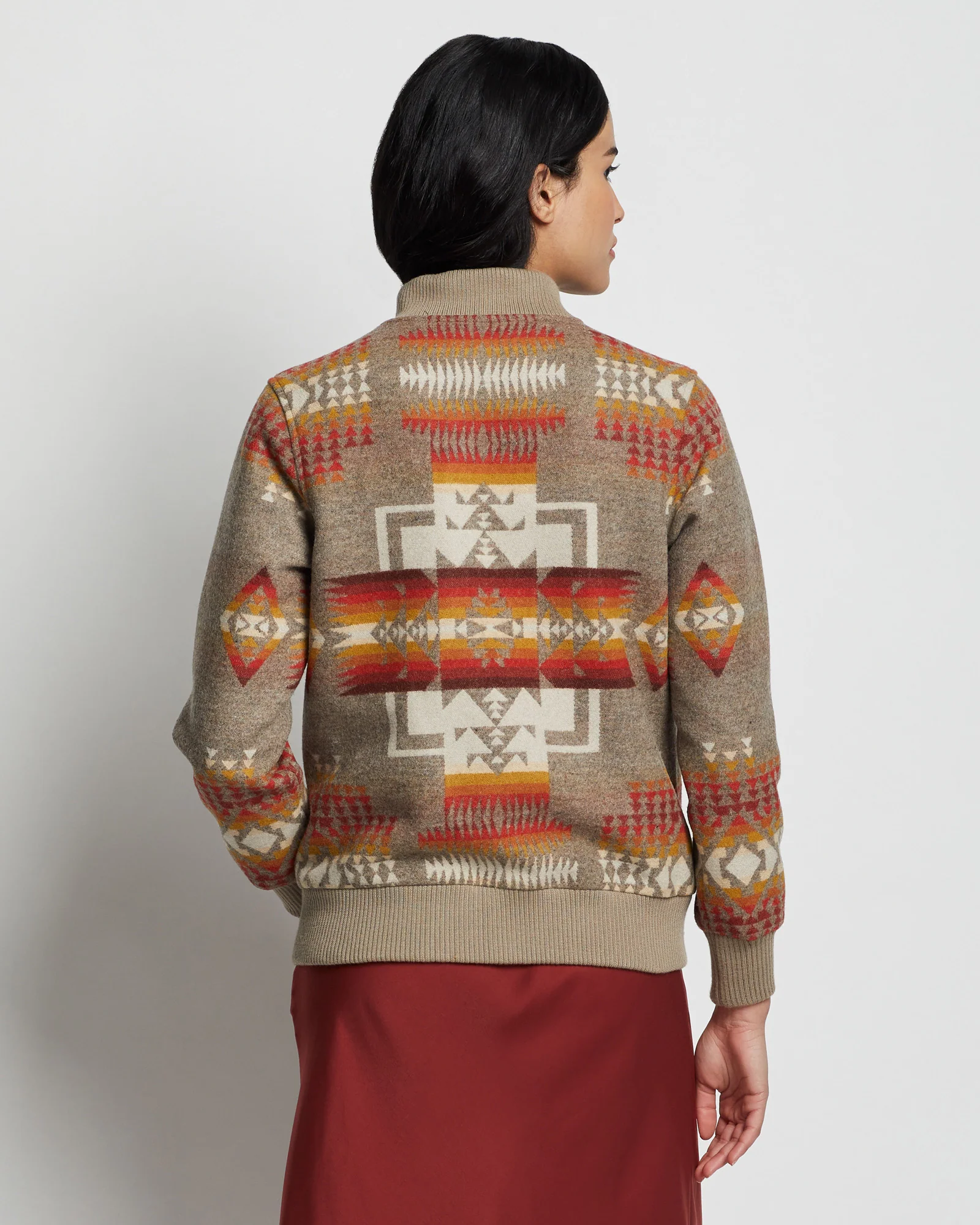 Jacquard Bomber - Taupe Chief Joseph - Image 3