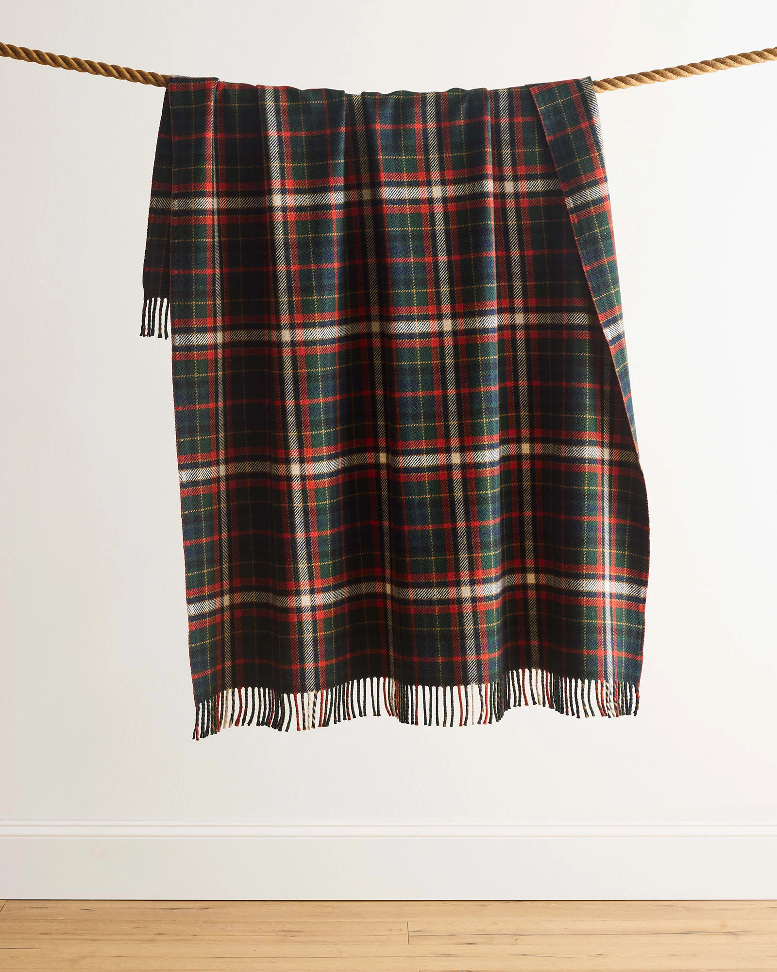 Fireside Throw - Laurel Green/Red - Image 3