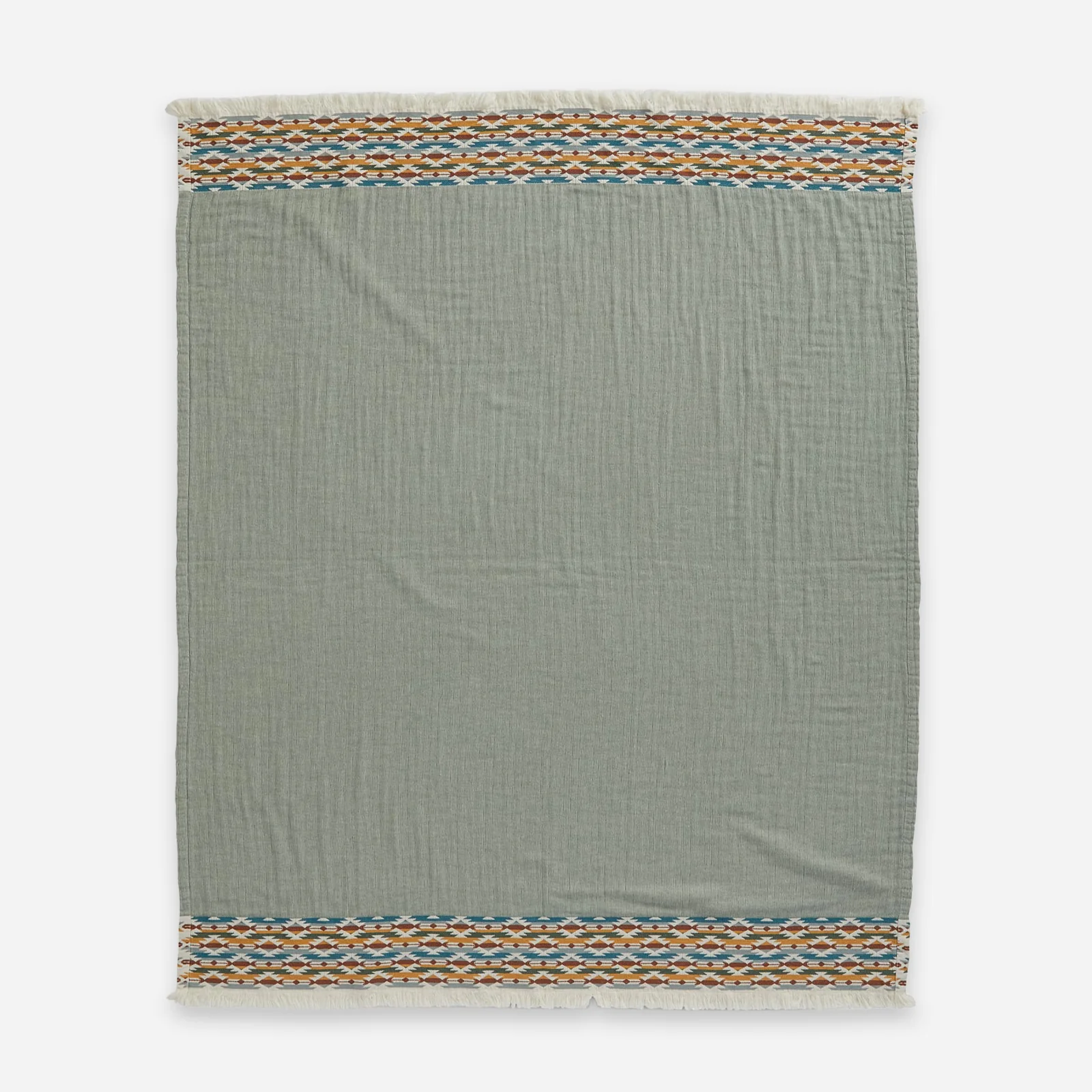 Fringed Cotton Throw - Sierra Border - Image 2