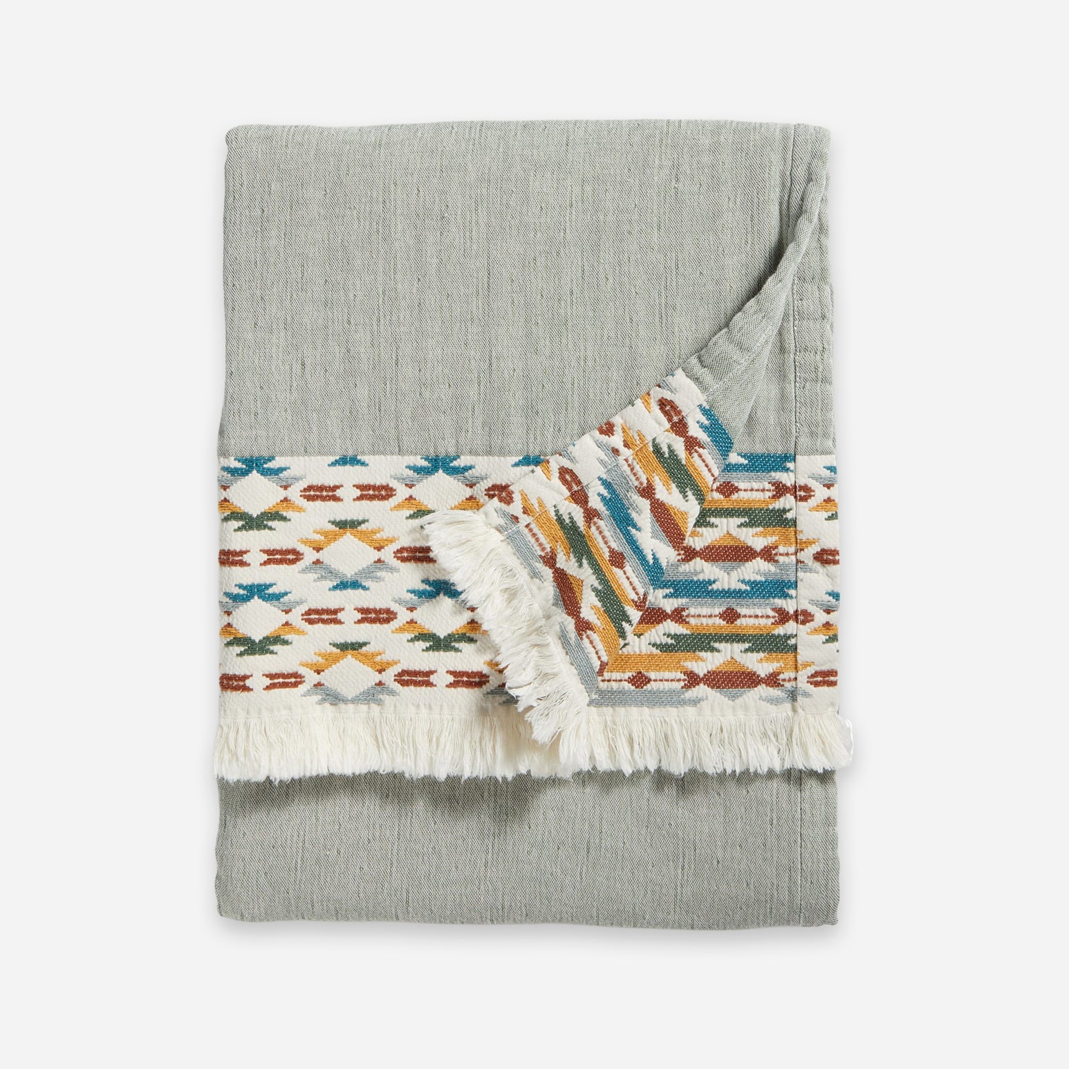 Fringed Cotton Throw - Sierra Border - Image 4