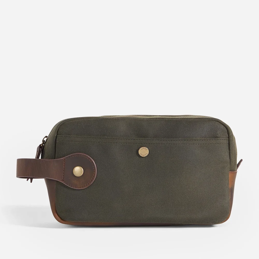 Odyssey Waxed Canvas Travel Kit - Olive