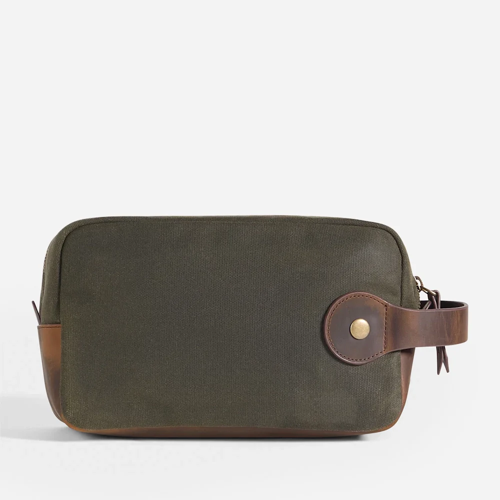 Odyssey Waxed Canvas Travel Kit - Olive - Image 2
