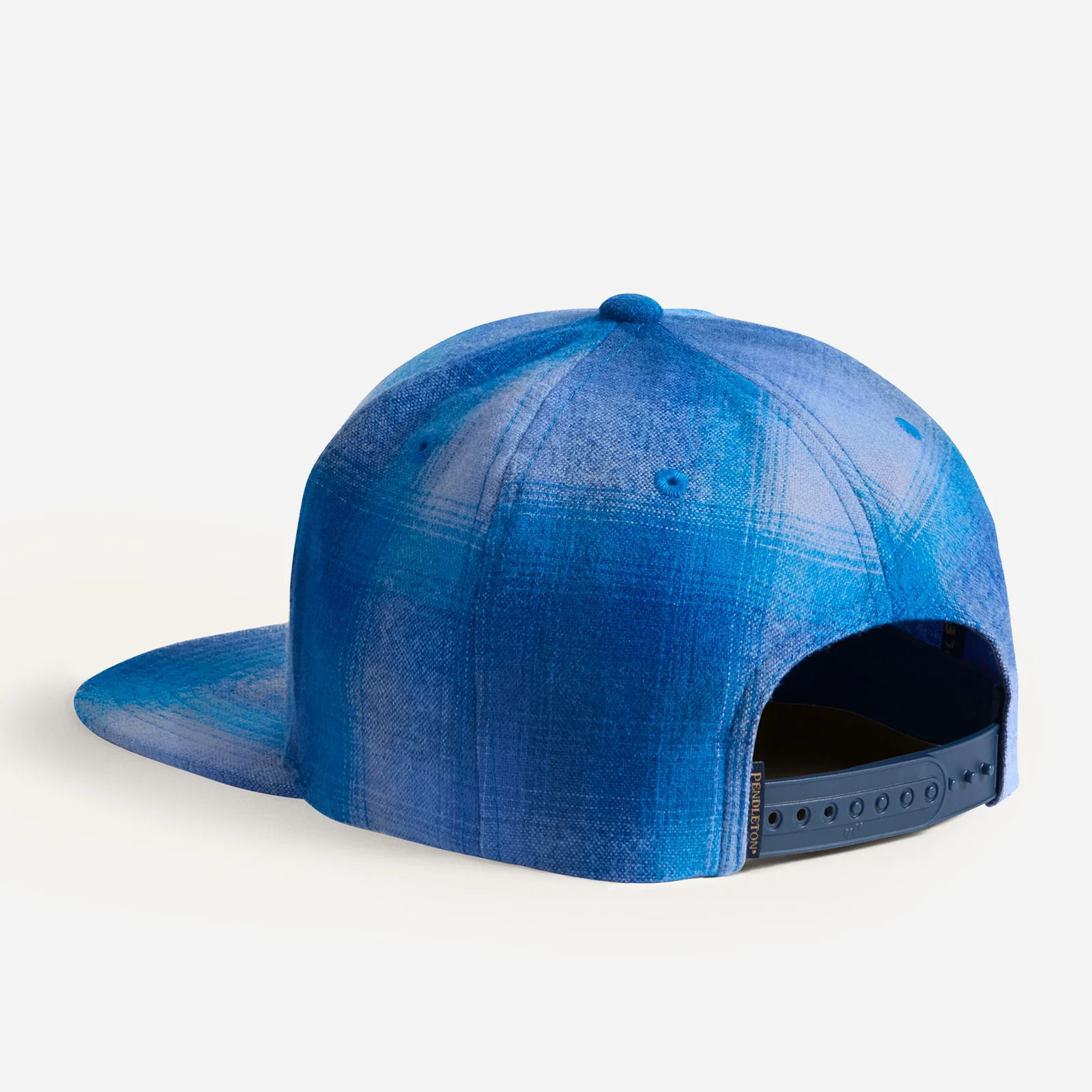 Plaid Flat Brim Cap - Blue Ombre - Image 2