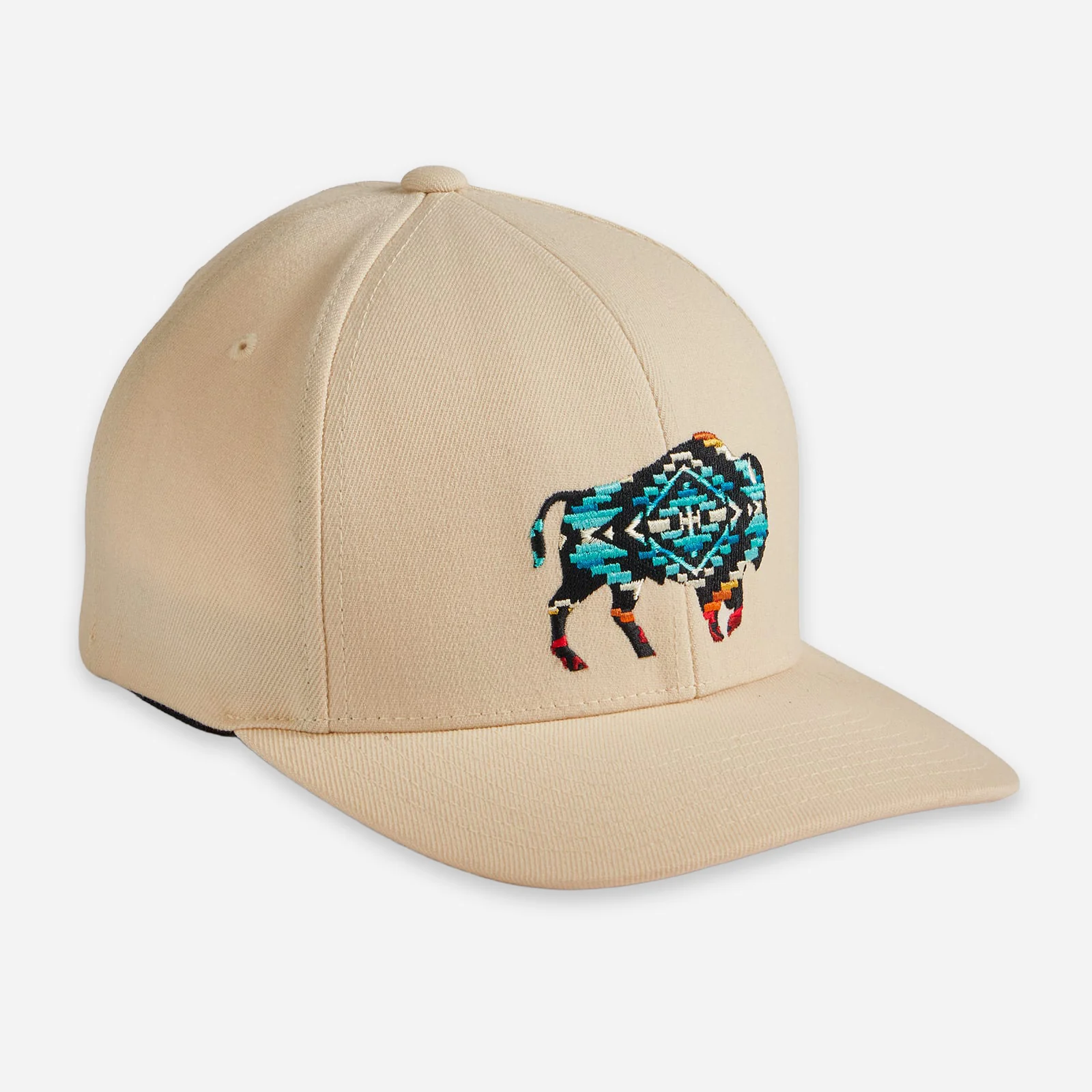Embroidered Bison Cap - Cream