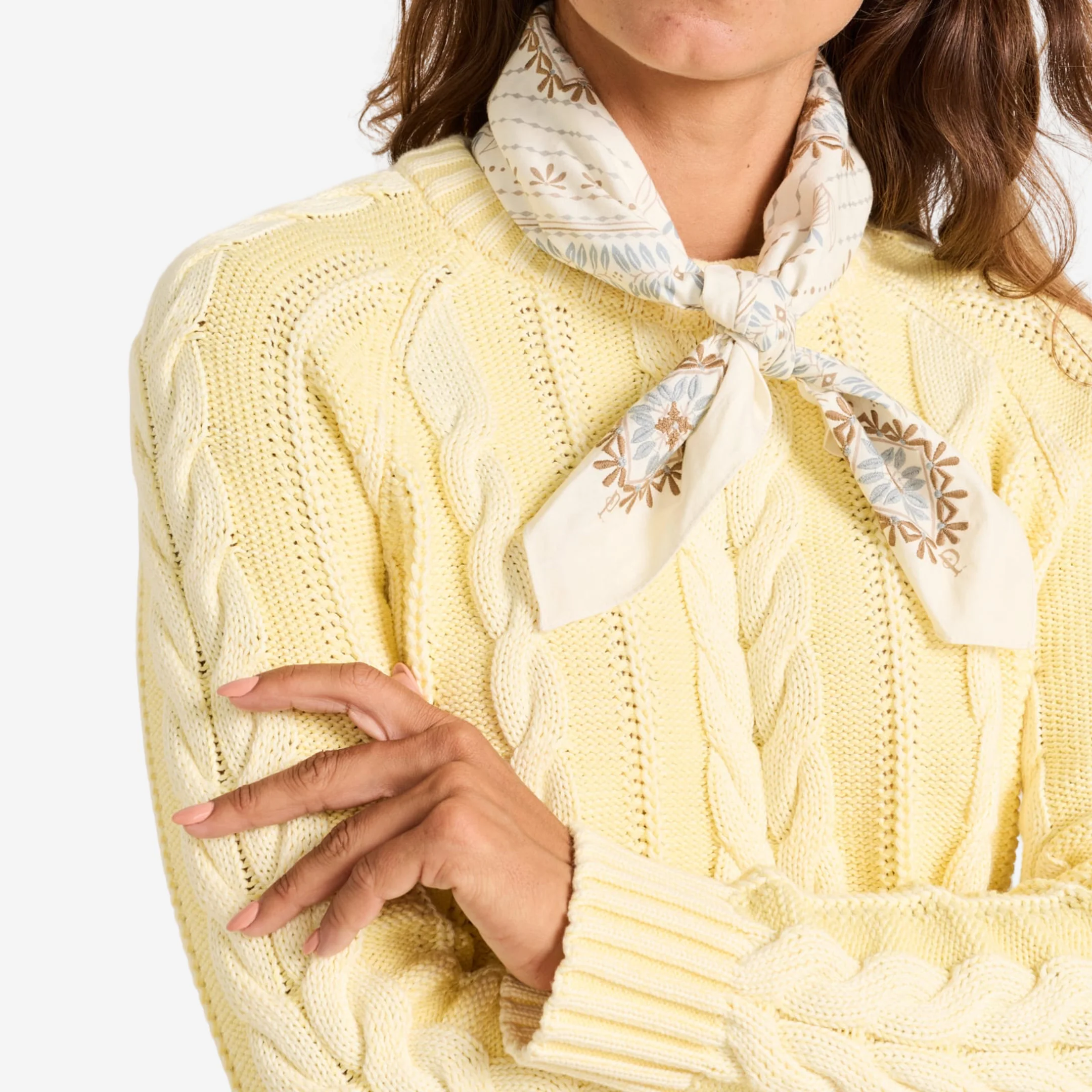 Laurel Grove Embroidered Bandana -  Laurel Grove Ivory - Image 2