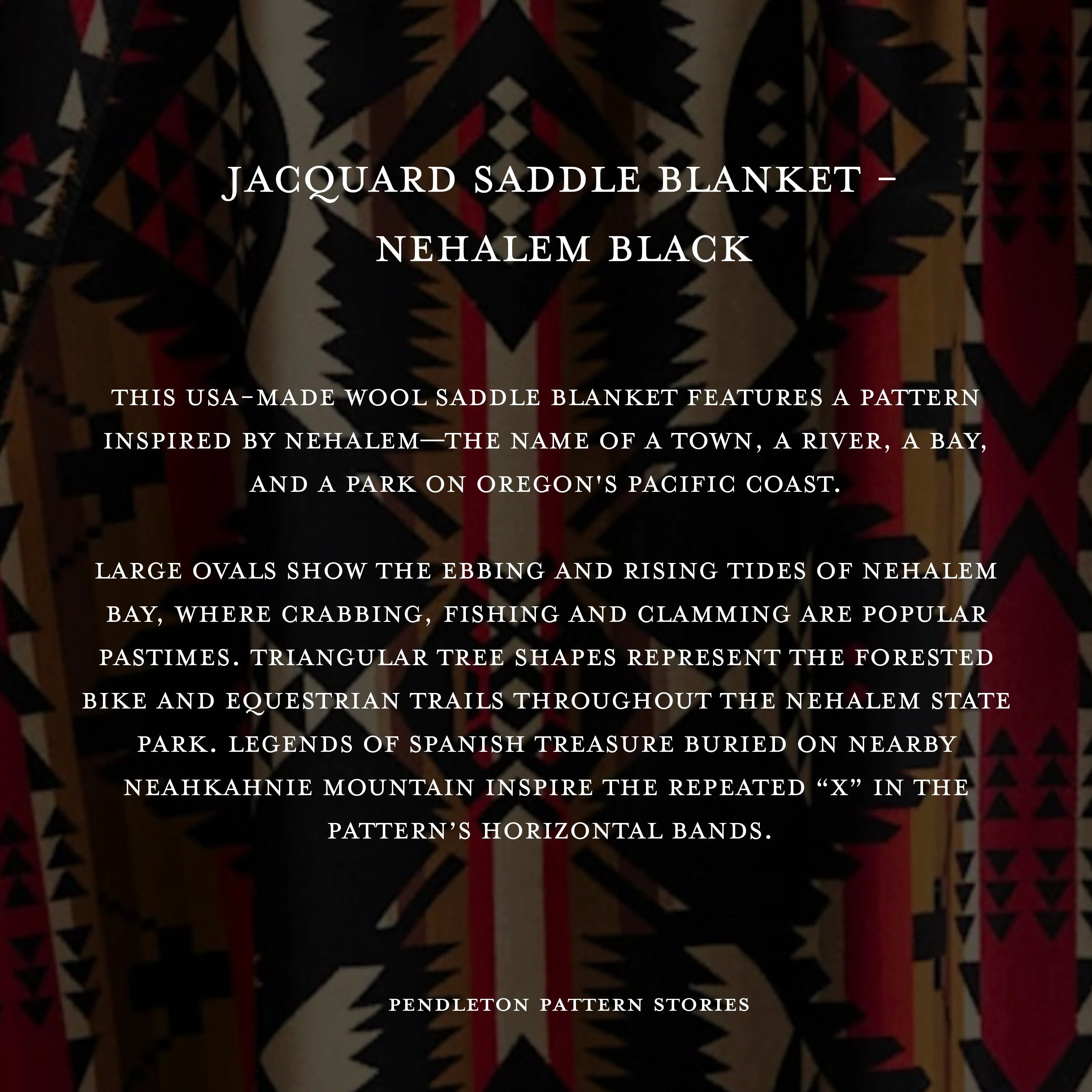 Jacquard Saddle Blanket - Nehalem Black - Image 3