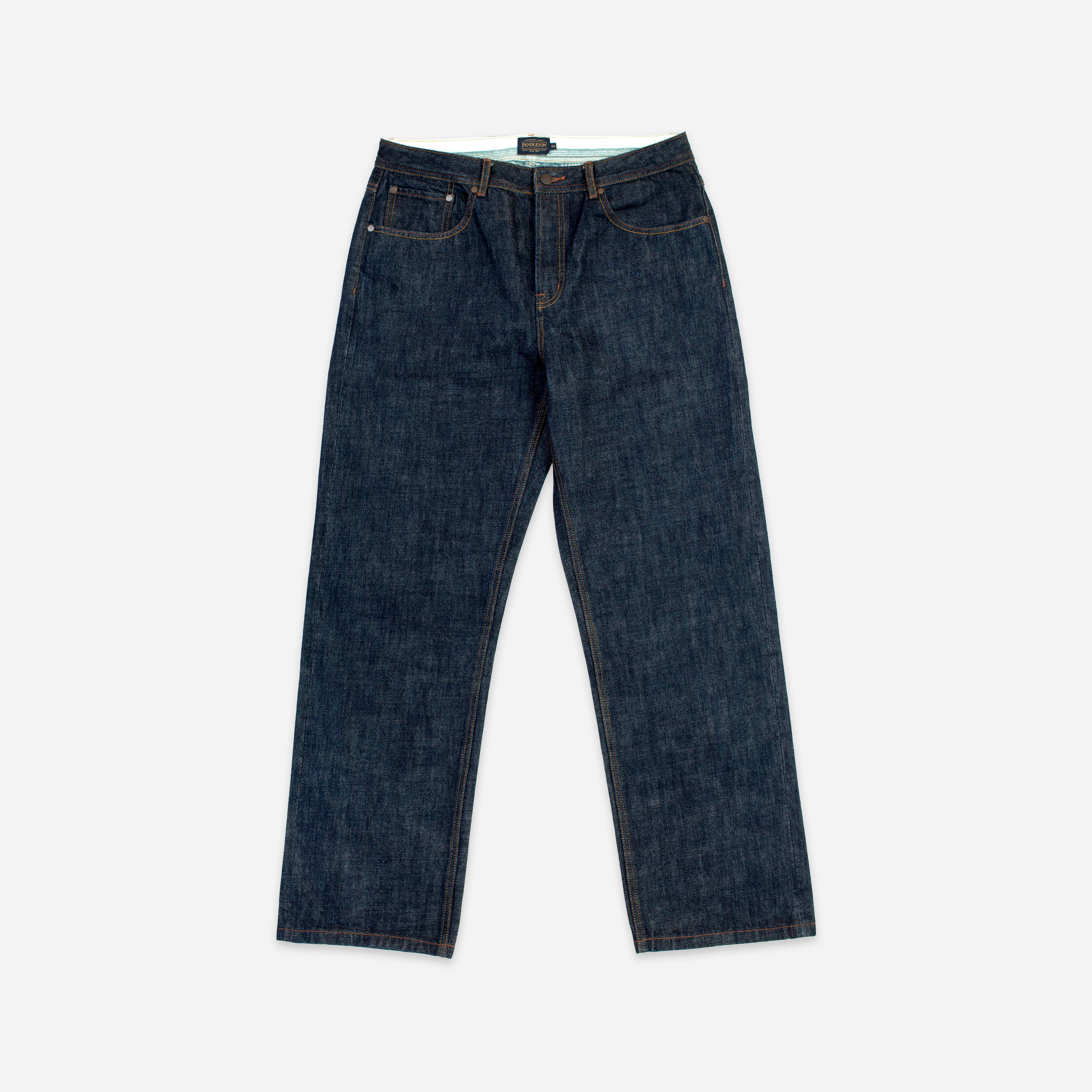 Selvedge Needlework Straight Denim Jeans - Indigo One Wash - Image 2
