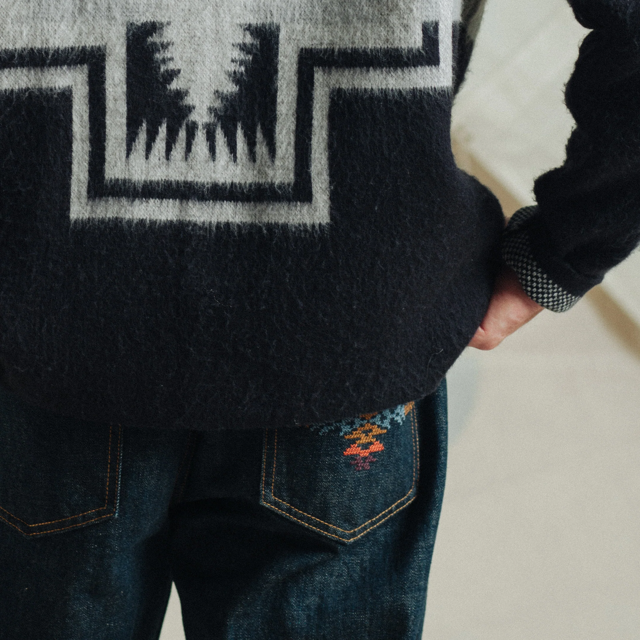 Selvedge Needlework Straight Denim Jeans - Indigo One Wash - Image 7