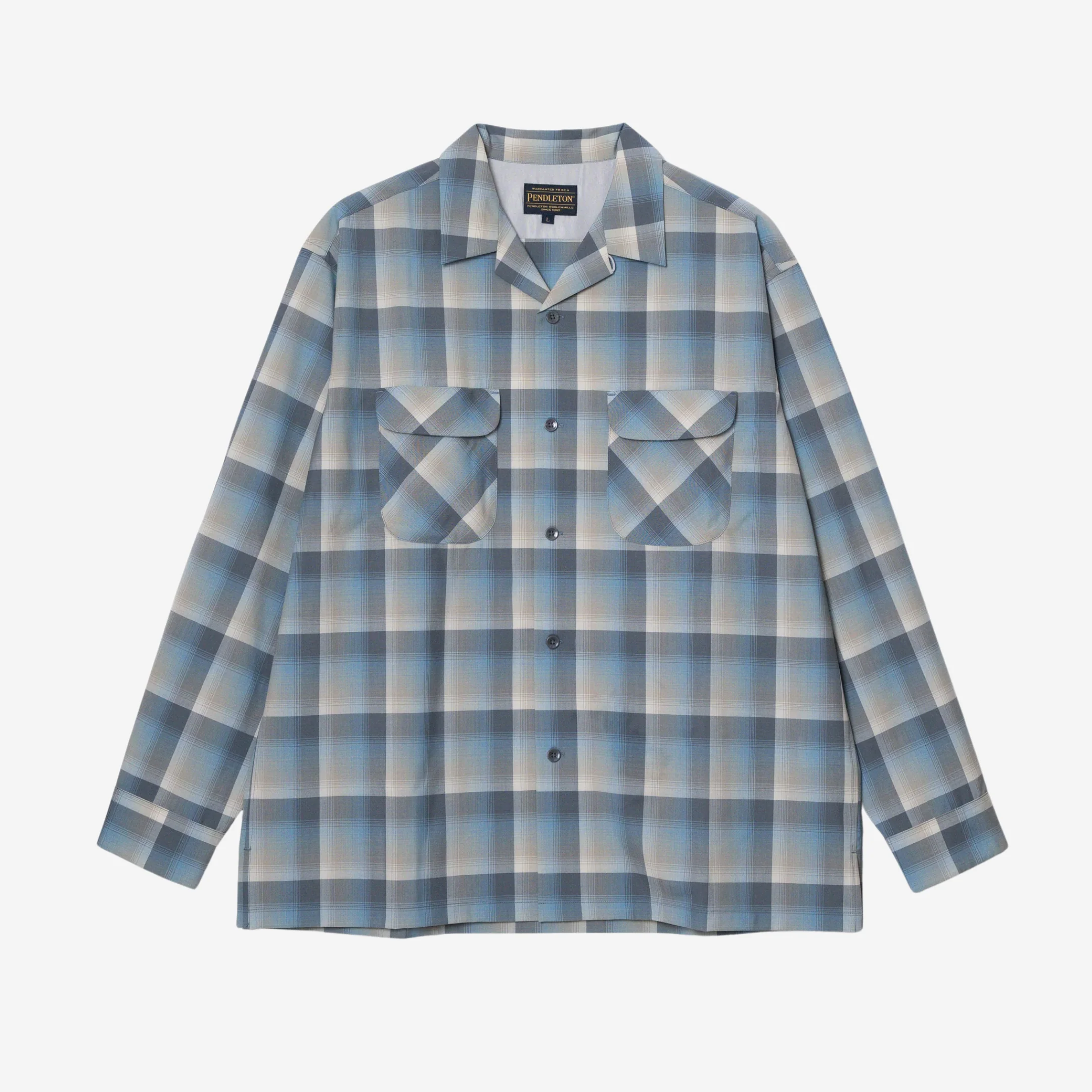 Open Collar Shirt - Slate/ Grey