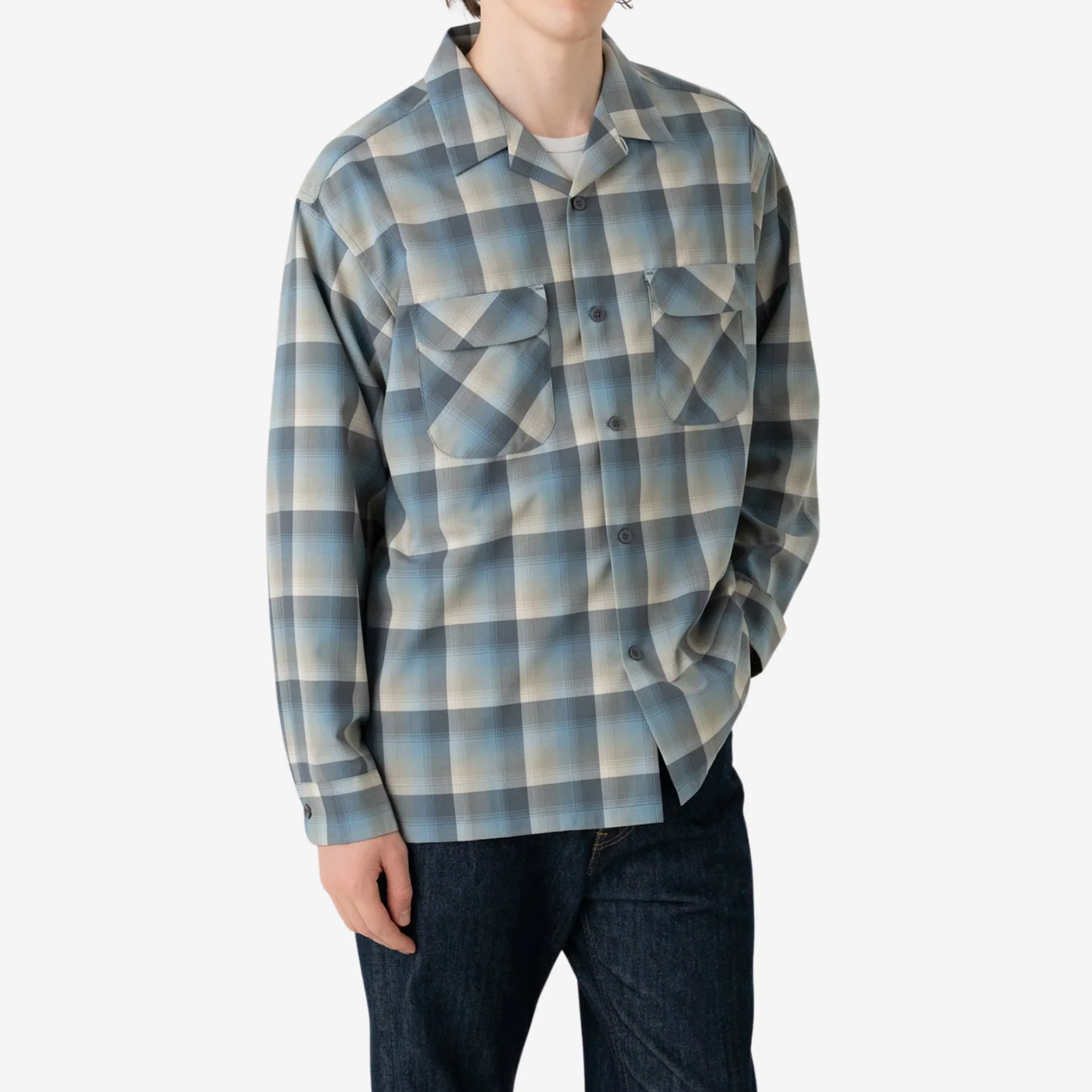 Open Collar Shirt - Slate/ Grey - Image 2