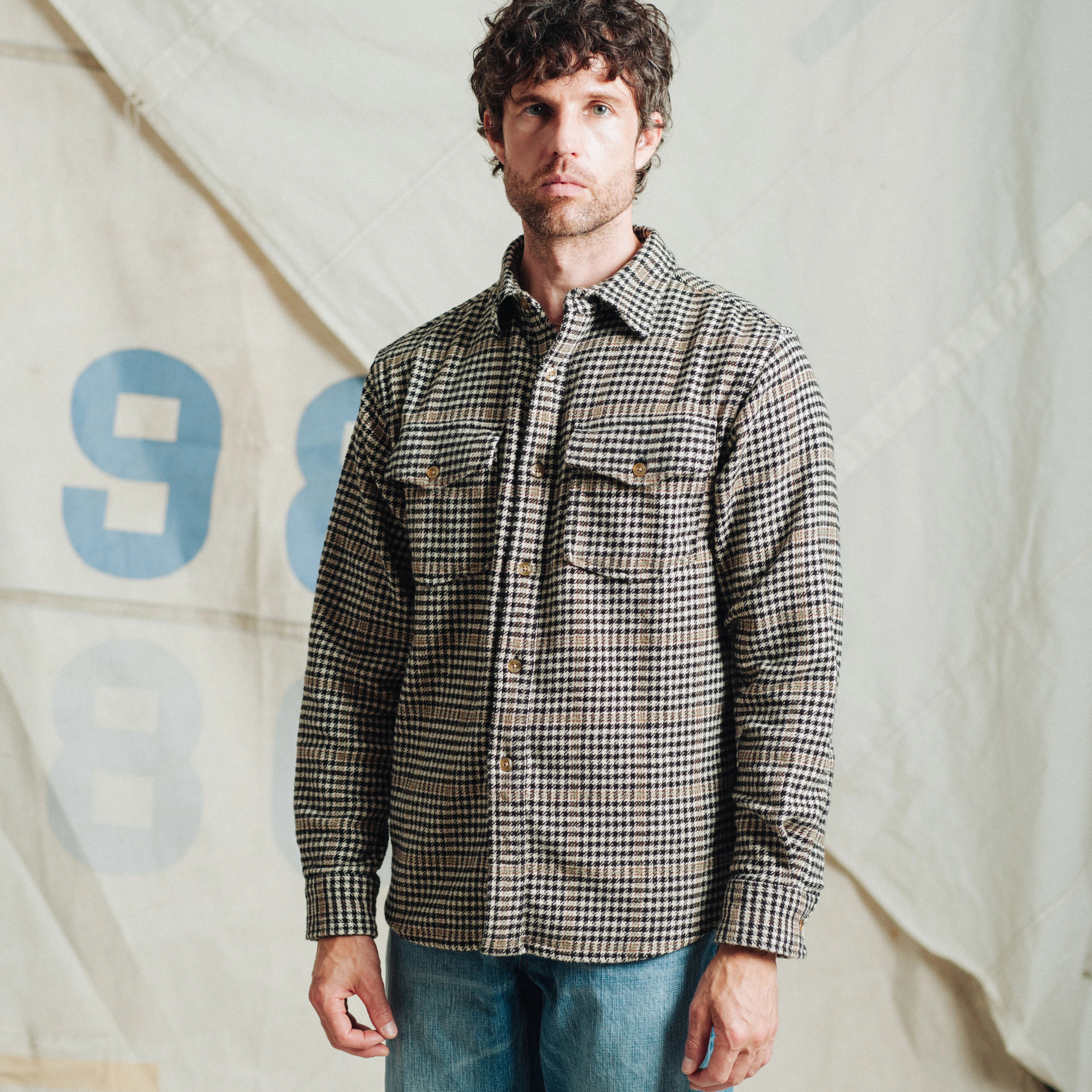 Big Pocket Check Shirt - White/Grey - Image 6