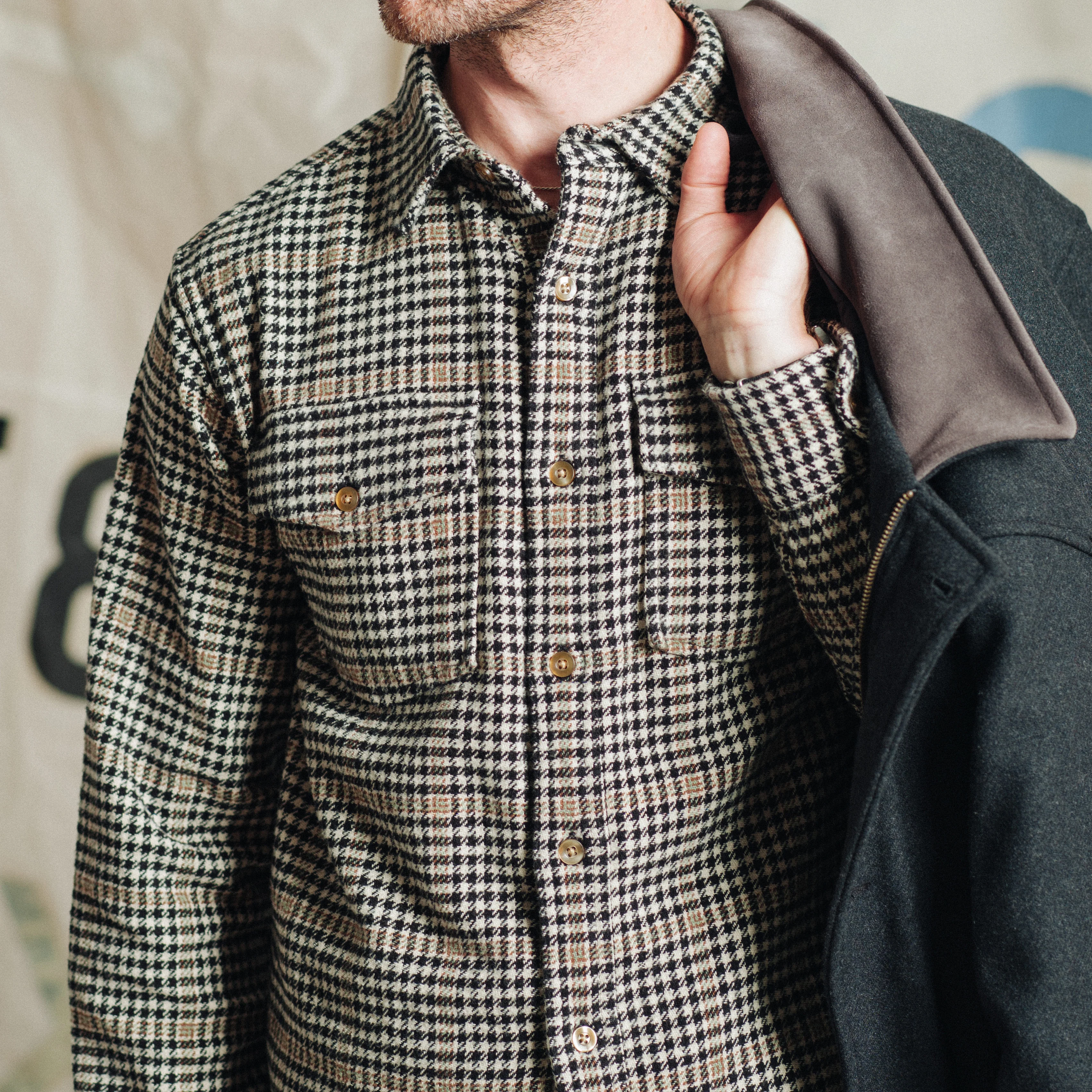 Big Pocket Check Shirt - White/Grey - Image 7