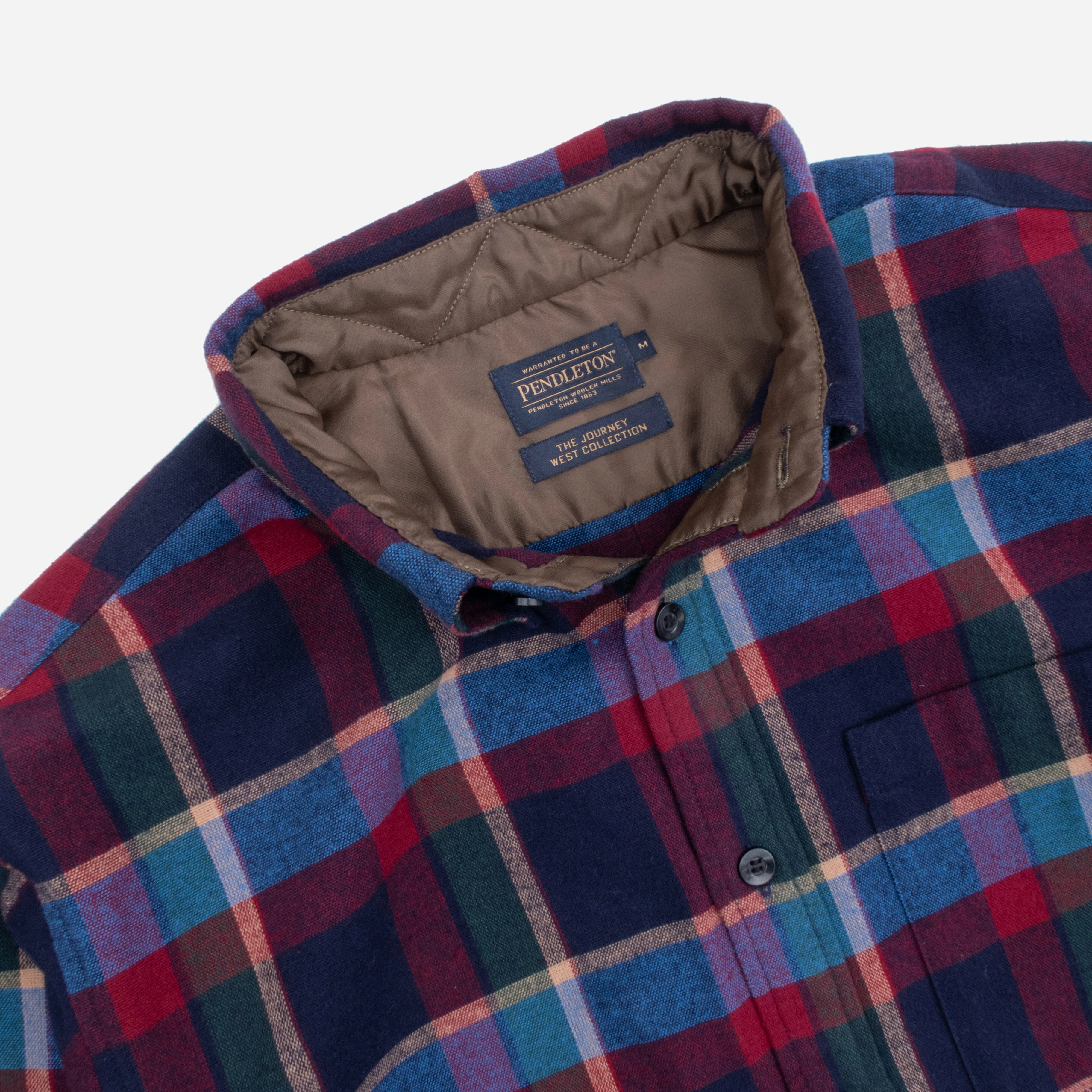 Lined Collar Shirt - Blue/Red Plaid - Image 4