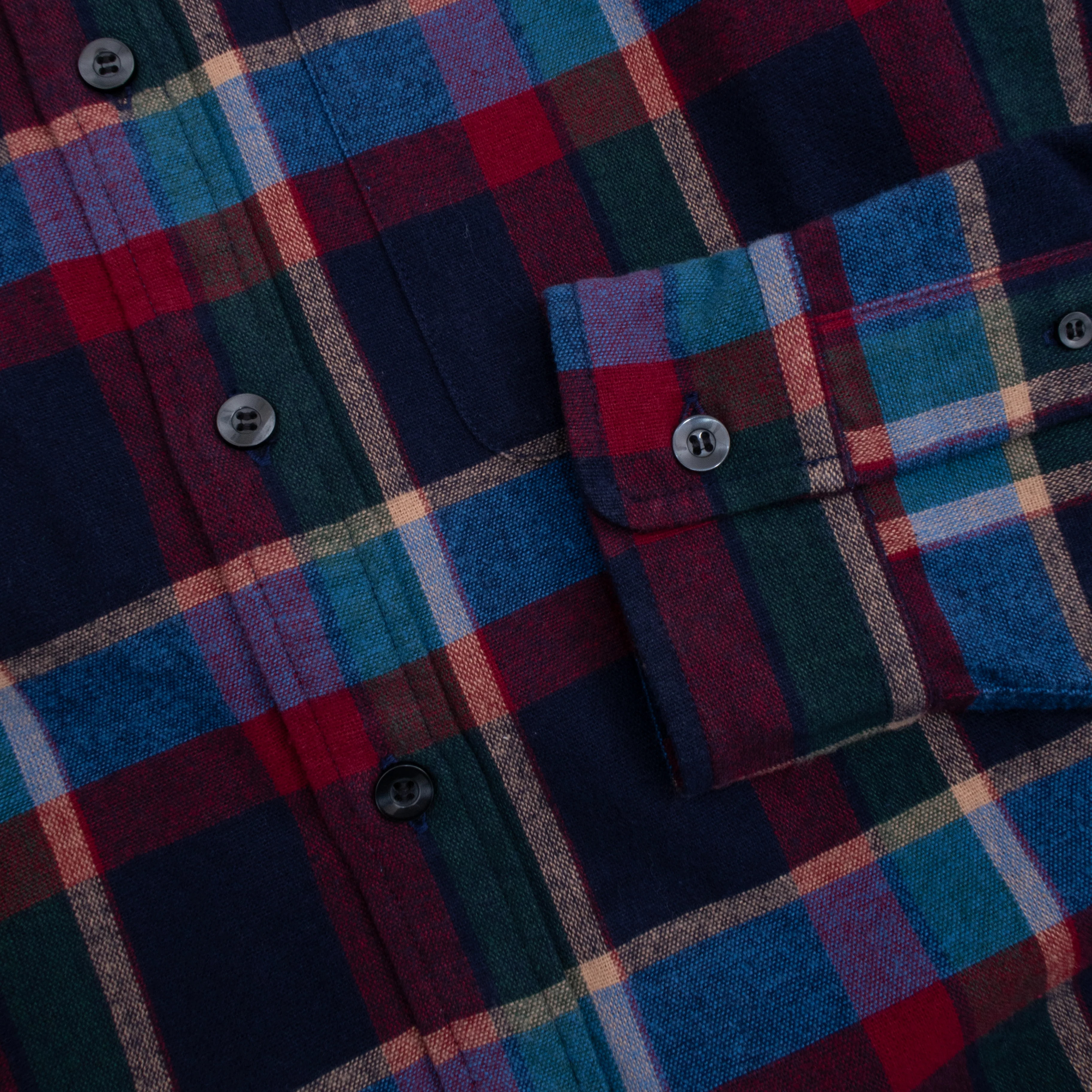 Lined Collar Shirt - Blue/Red Plaid - Image 5