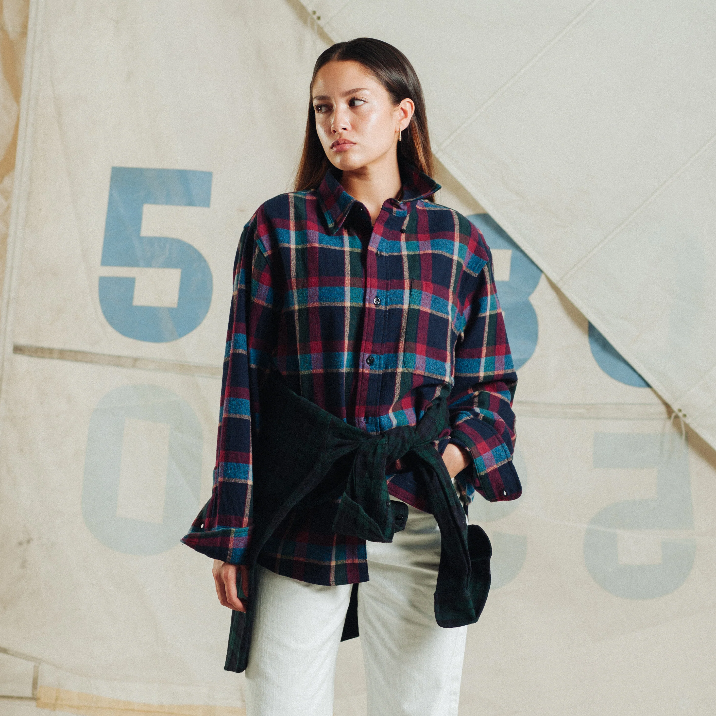 Lined Collar Shirt - Blue/Red Plaid - Image 7