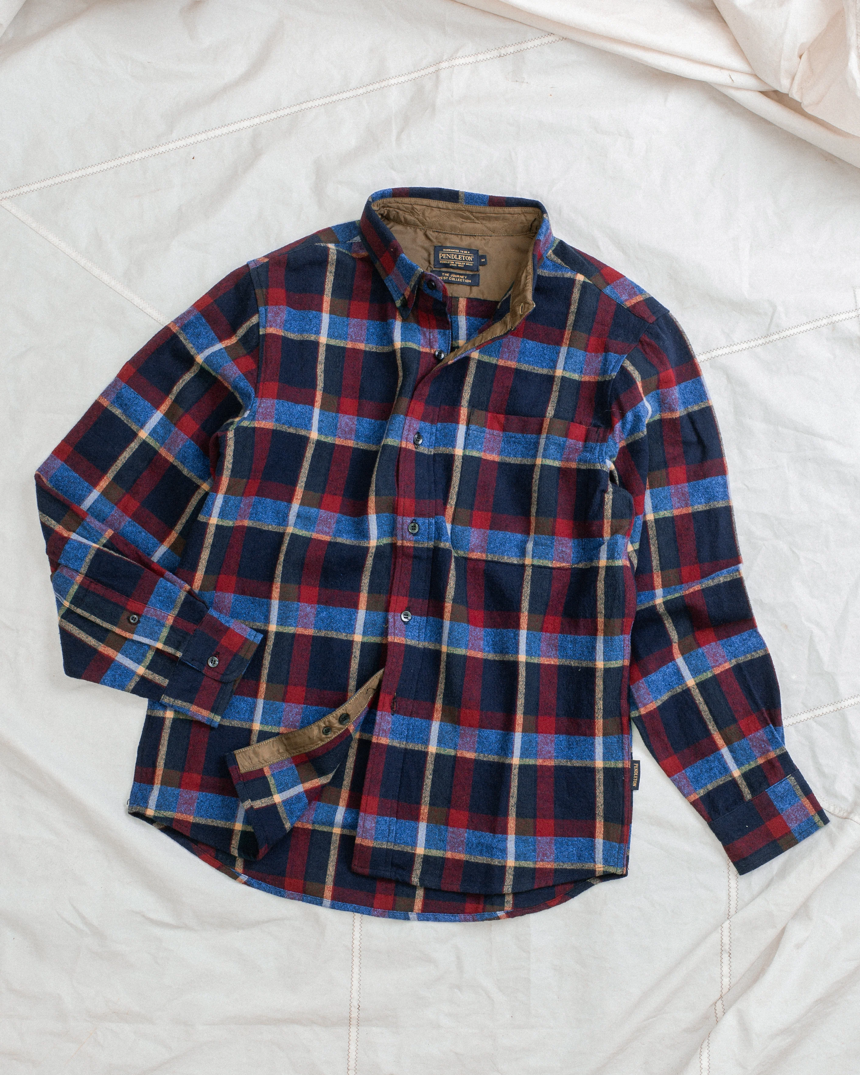 Lined Collar Shirt - Blue/Red Plaid - Image 8