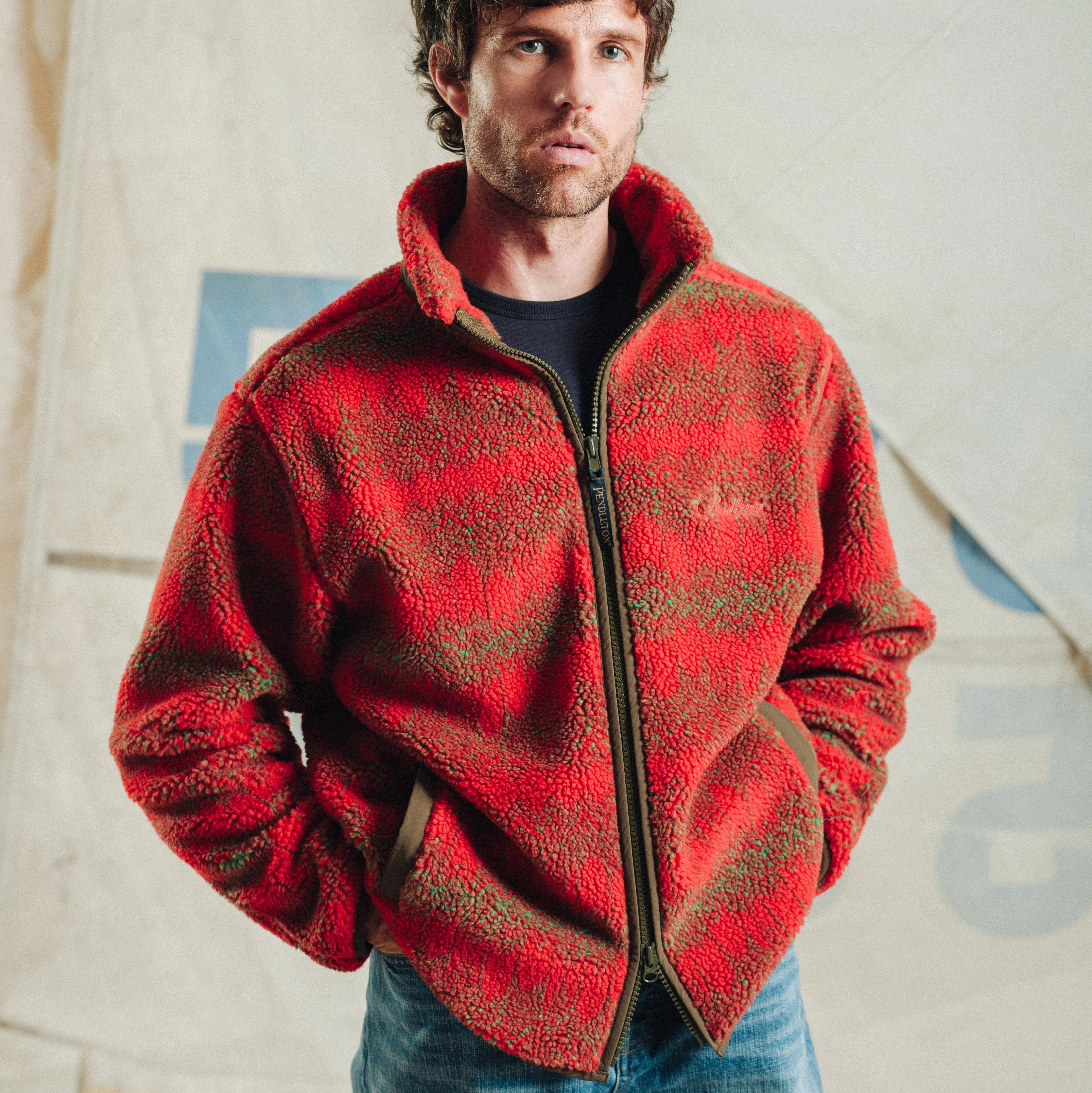 Jacquard Sherpa Fleece Jacket - Skywalkers Red - Image 5
