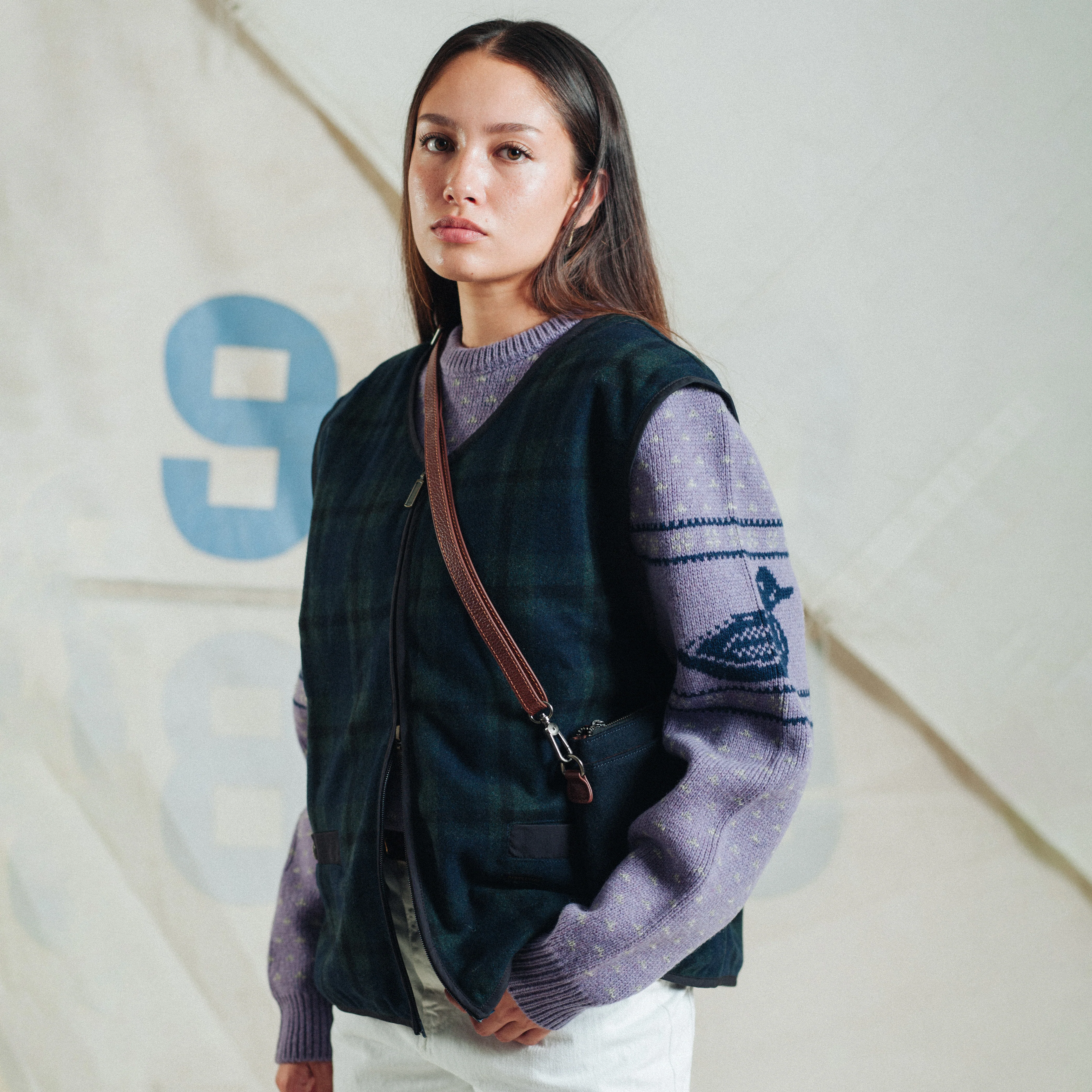 Wool Sling Bag - Navy - Image 4