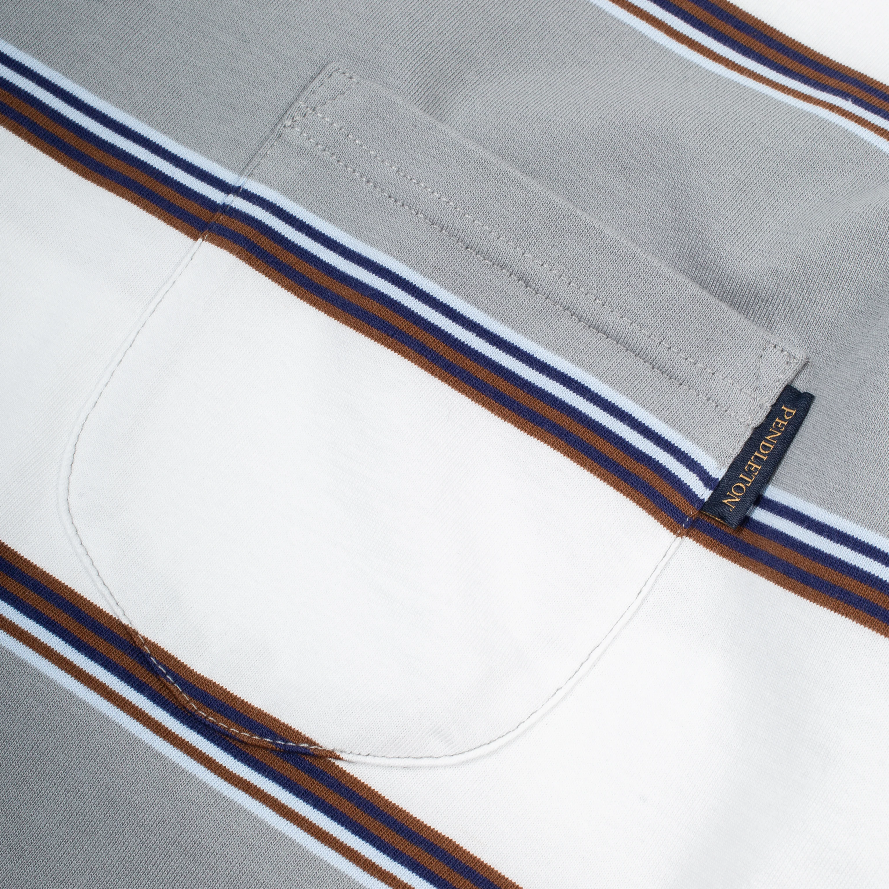 Heavyweight Striped T-Shirt - White/Grey - Image 2