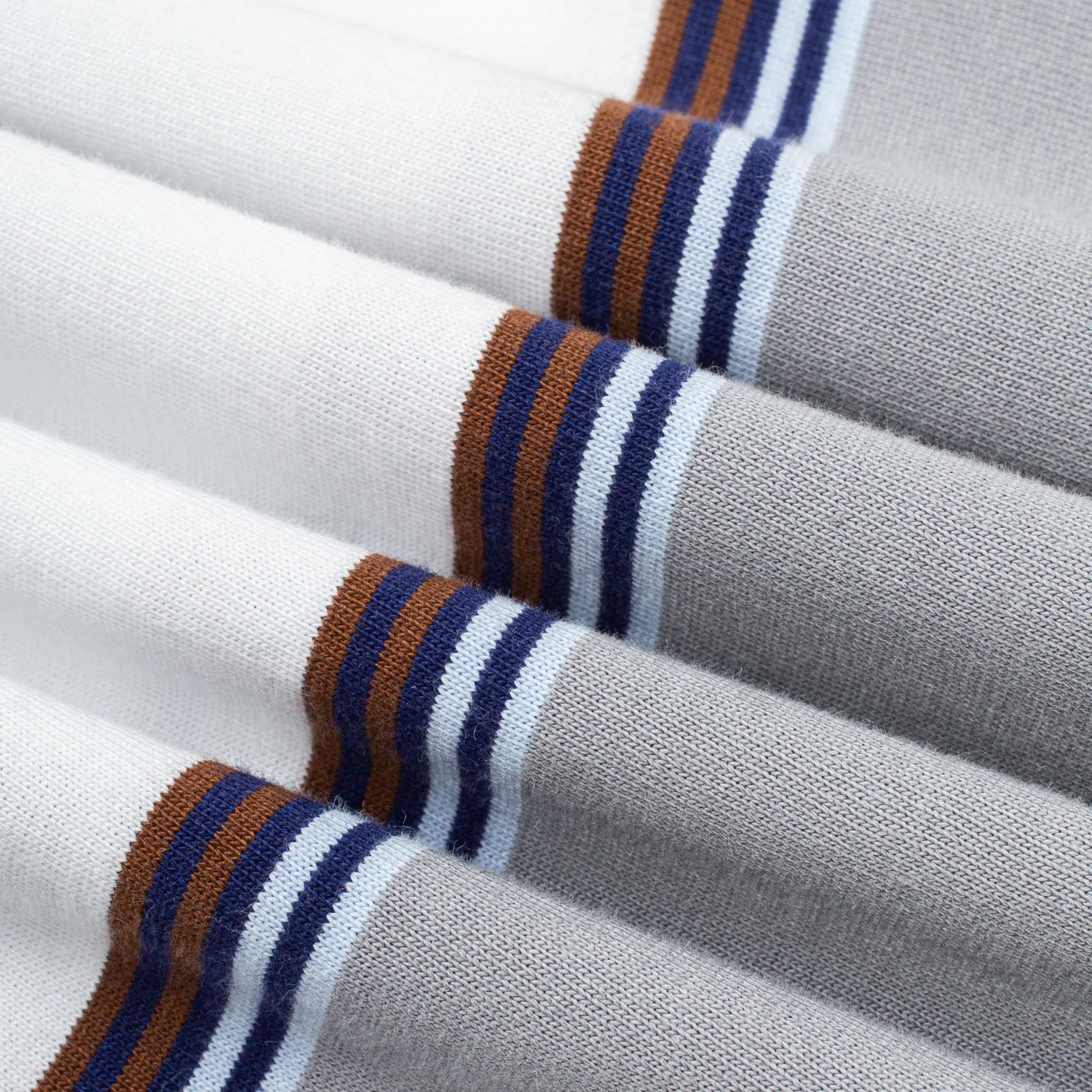 Heavyweight Striped T-Shirt - White/Grey - Image 3