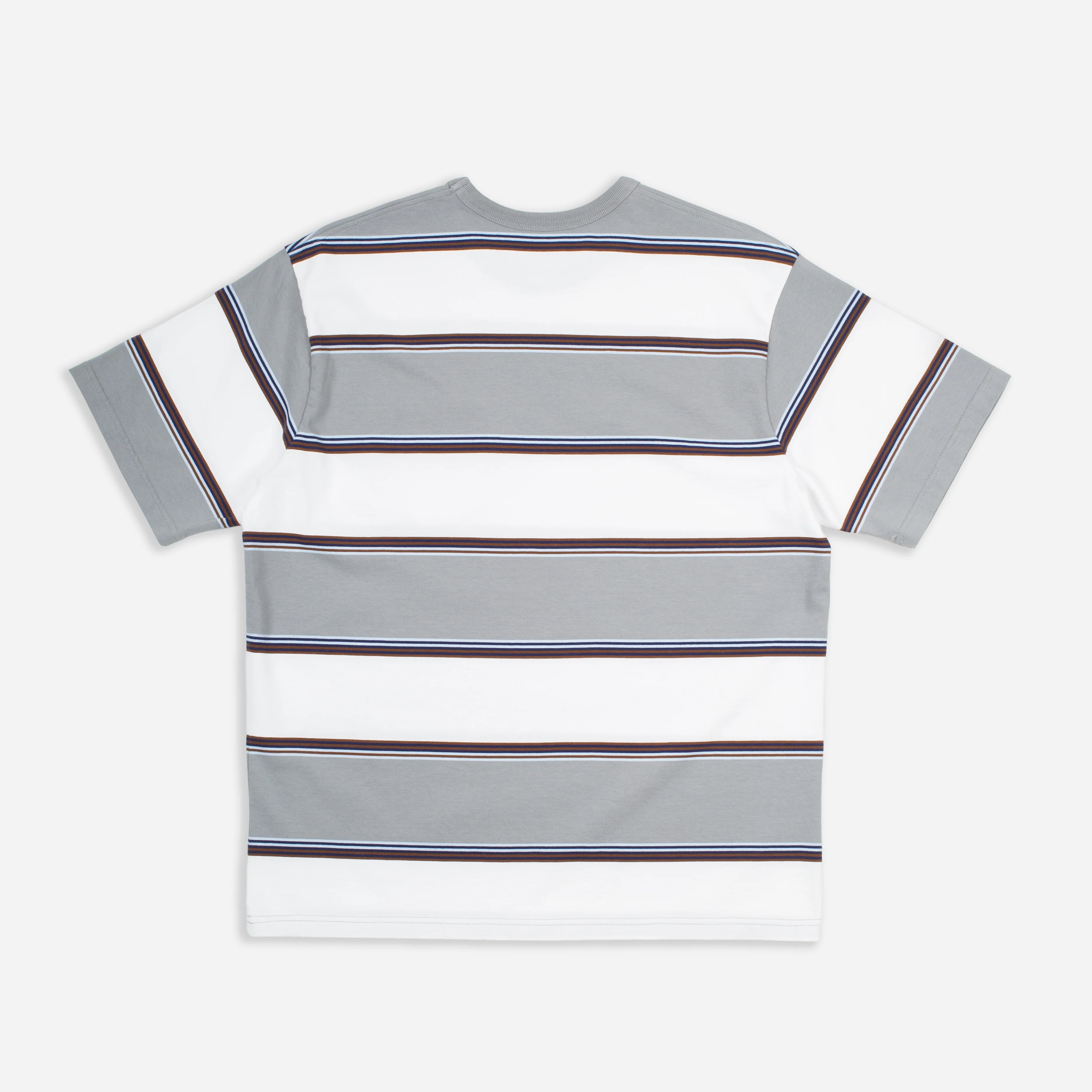 Heavyweight Striped T-Shirt - White/Grey - Image 4