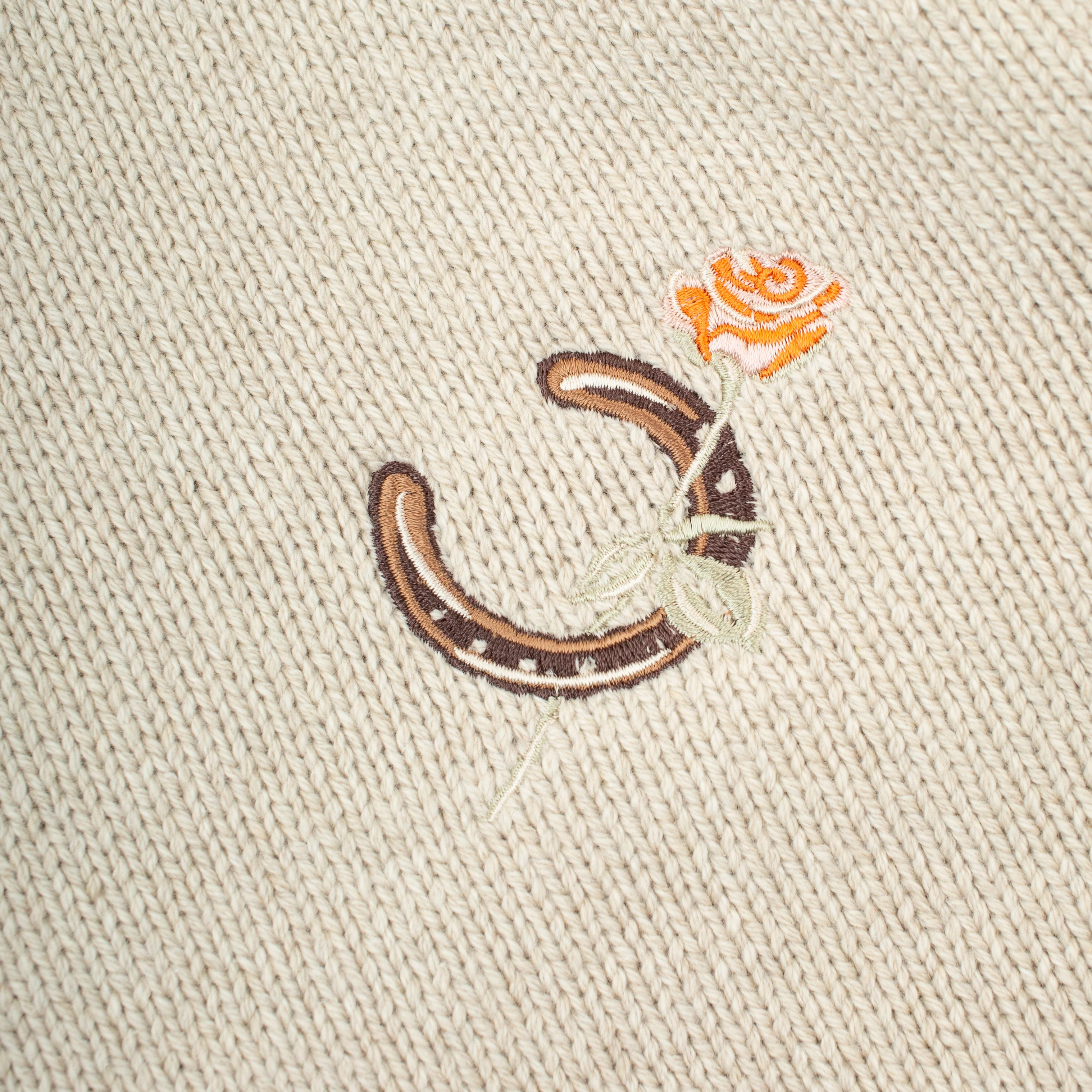Horseshoe Knitted Sweater - Cream - Image 2