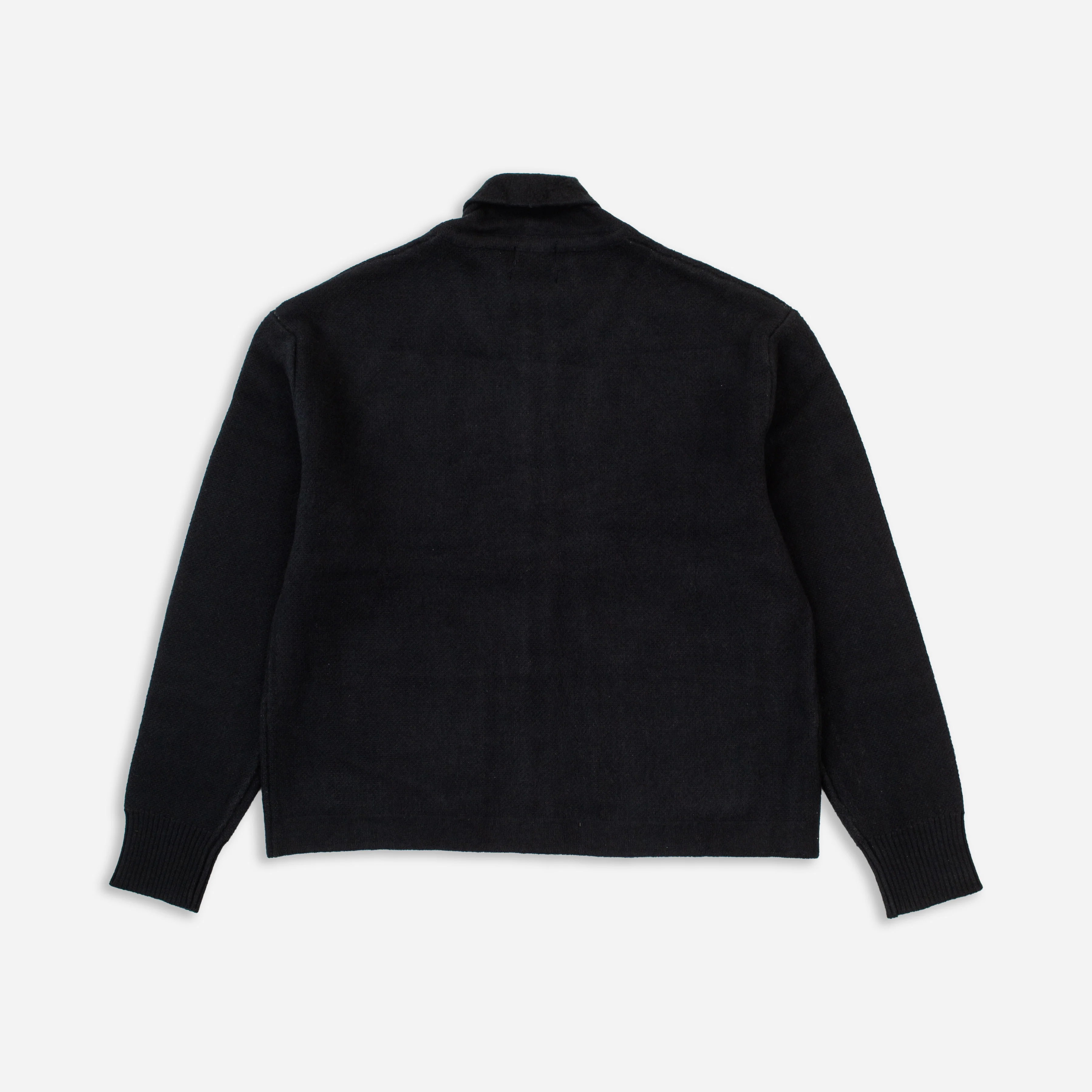 Jacquard Motif Zip Up Cardigan - Black - Image 6