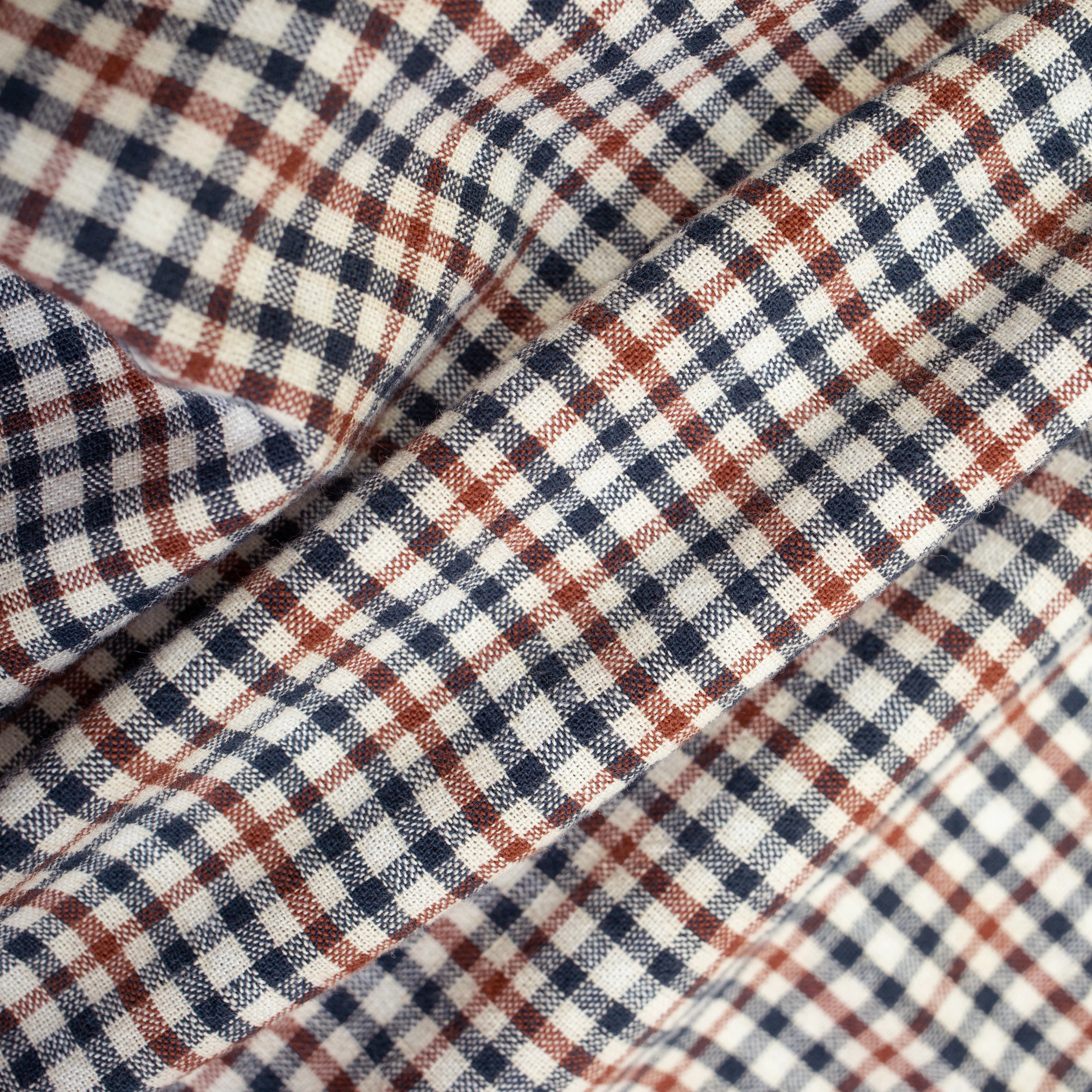 Lined Collar Plaid Shirt - Navy/Grey - Image 4