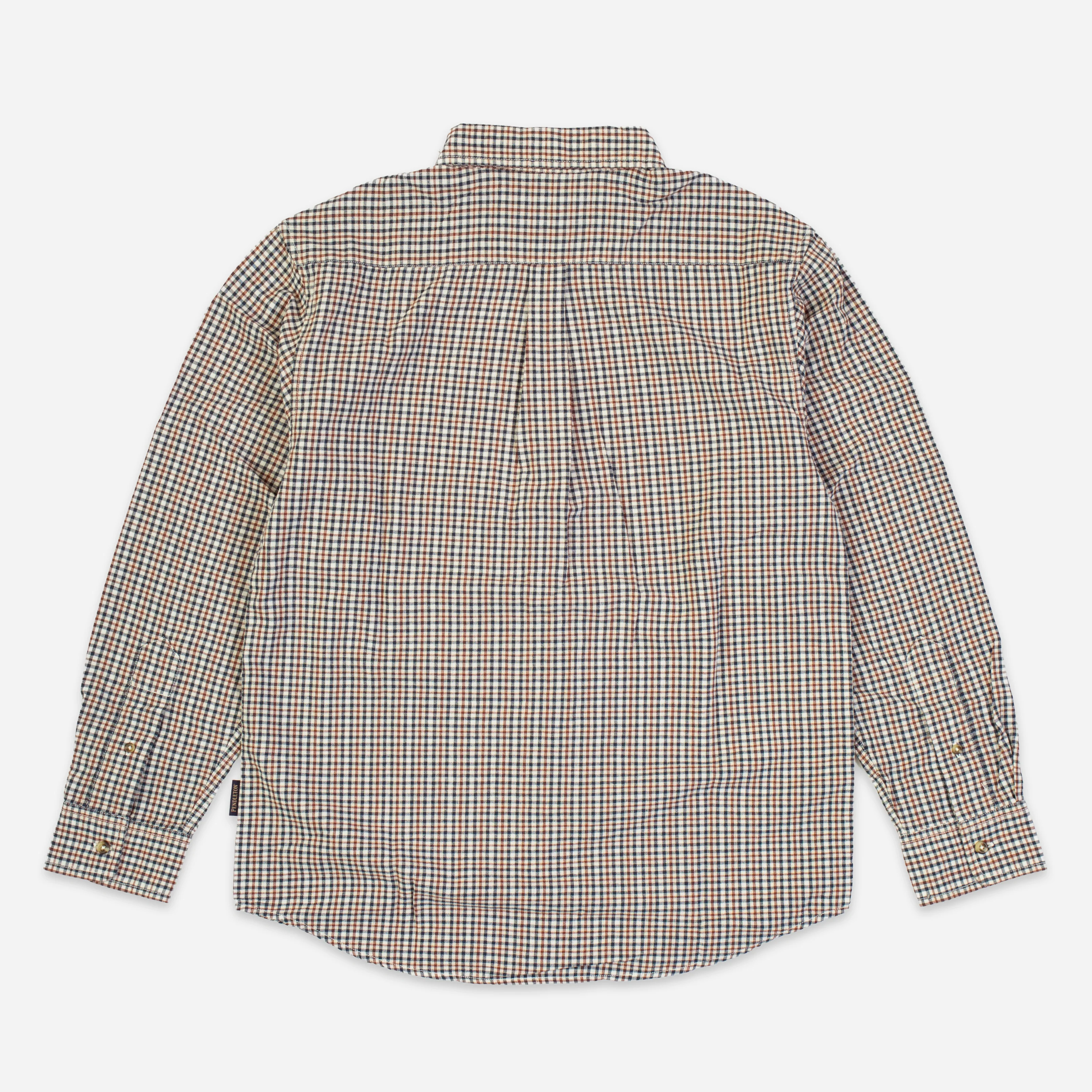 Lined Collar Plaid Shirt - Navy/Grey - Image 5