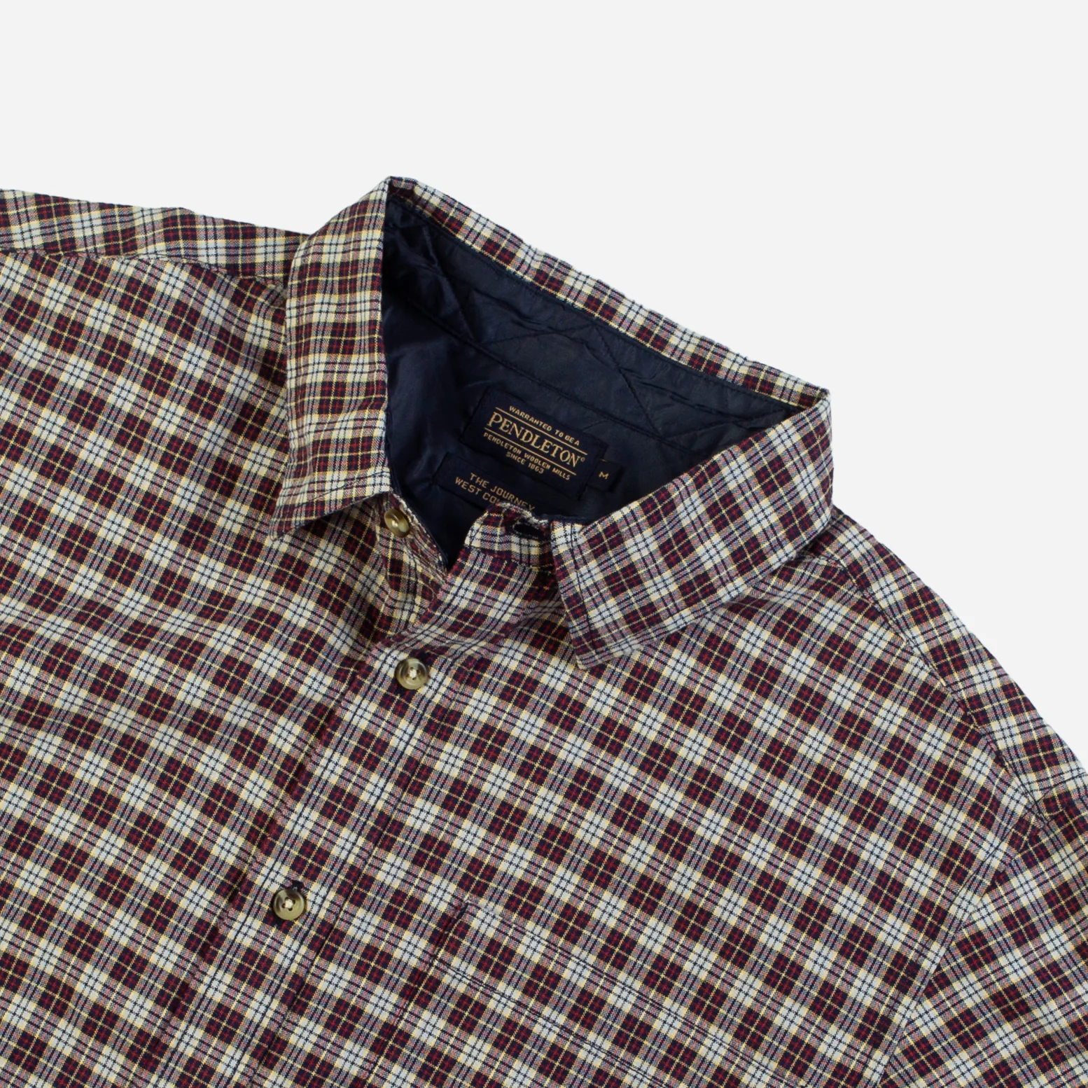 Lined Collar Tartan Shirt - White/Jade - Image 4