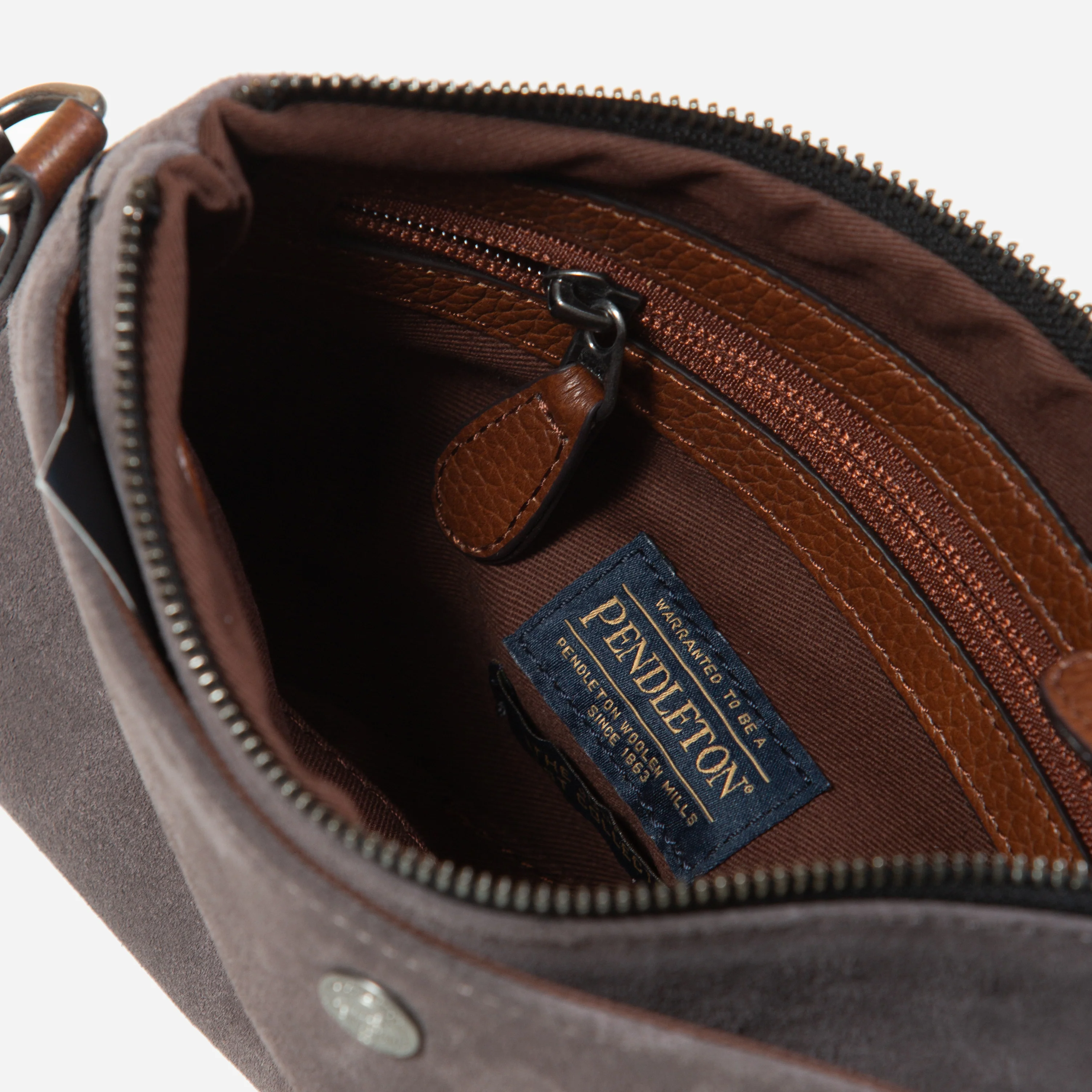 Suede Sling Bag - Brown - Image 5