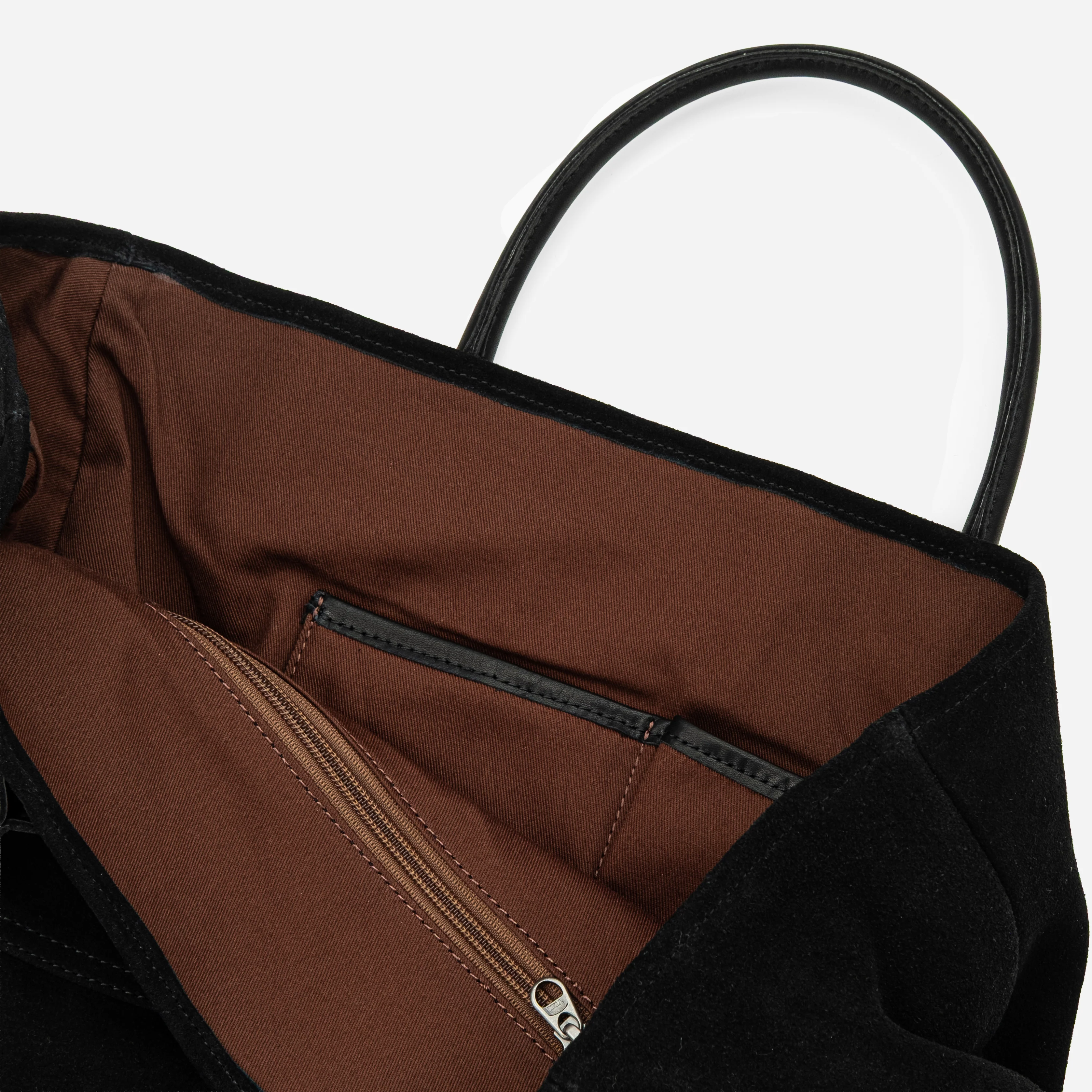 Suede Tote Bag - Black - Image 2