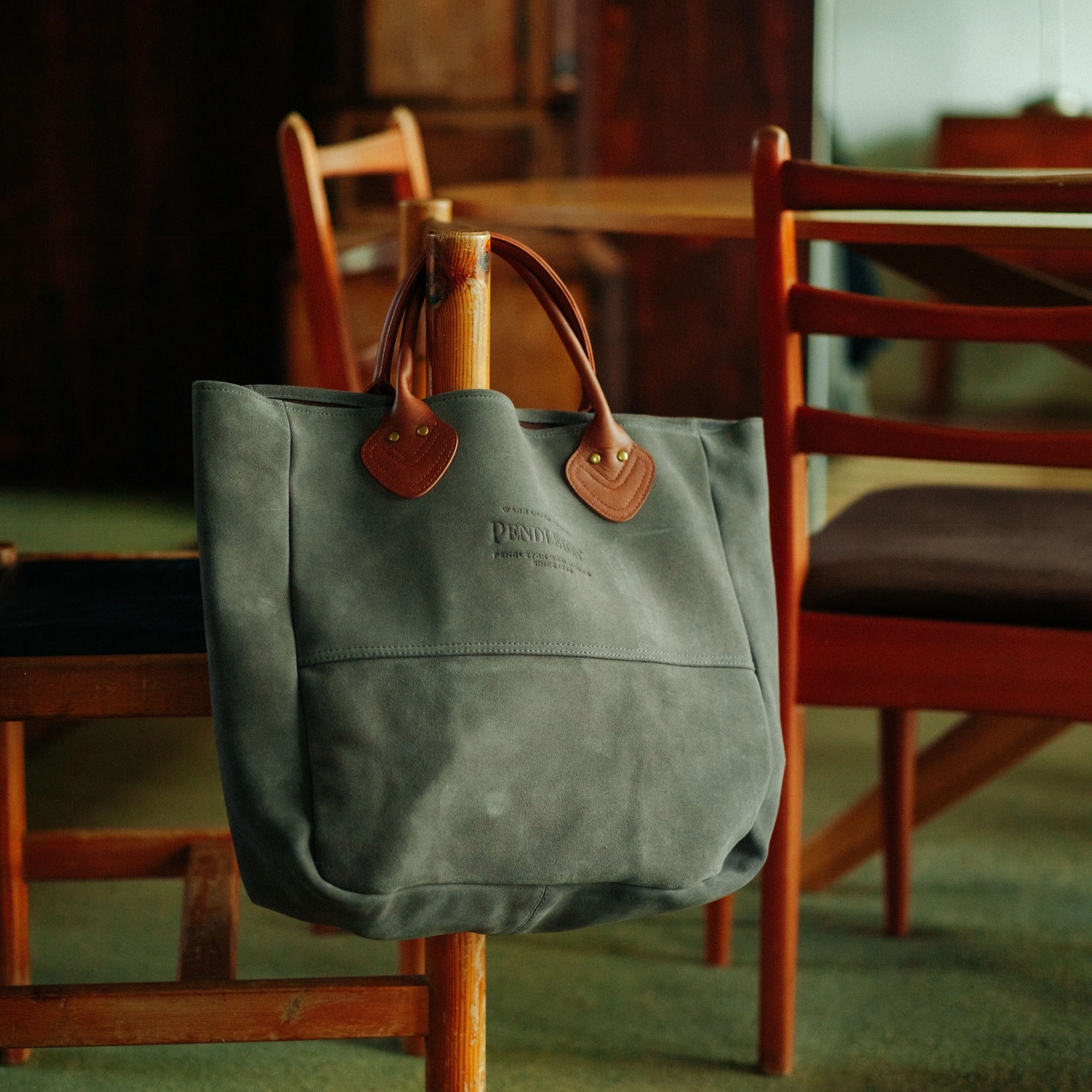 Suede Tote Bag - Brown - Image 5