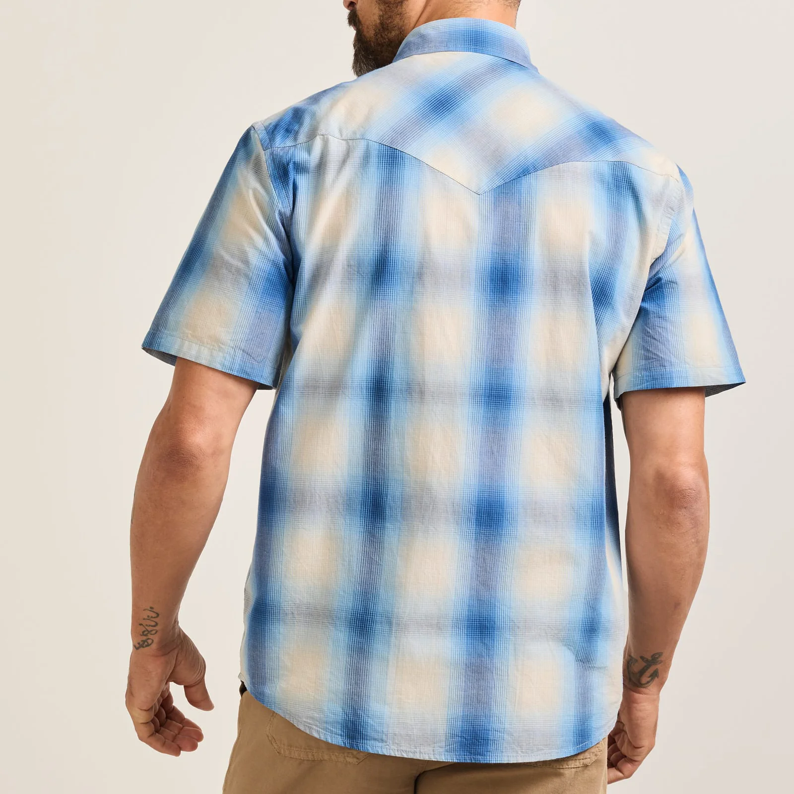 Frontier Summer Shirt - Ivory/Blue Plaid - Image 2