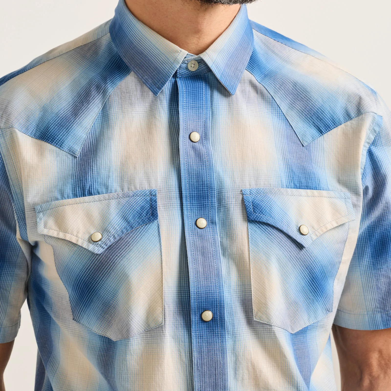 Frontier Summer Shirt - Ivory/Blue Plaid - Image 3
