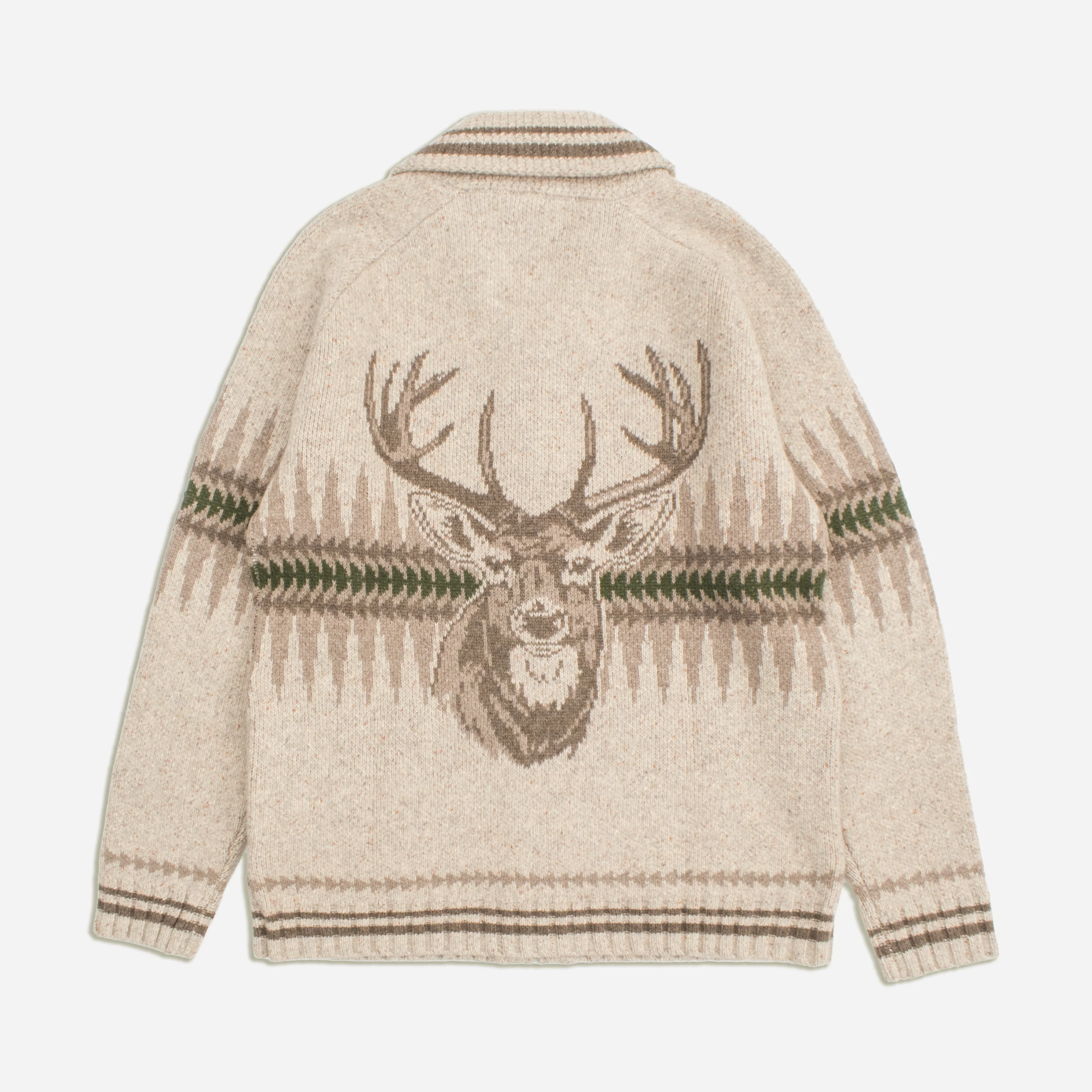 Sawtooth Buck Zip Cardigan - Oatmeal - Image 2