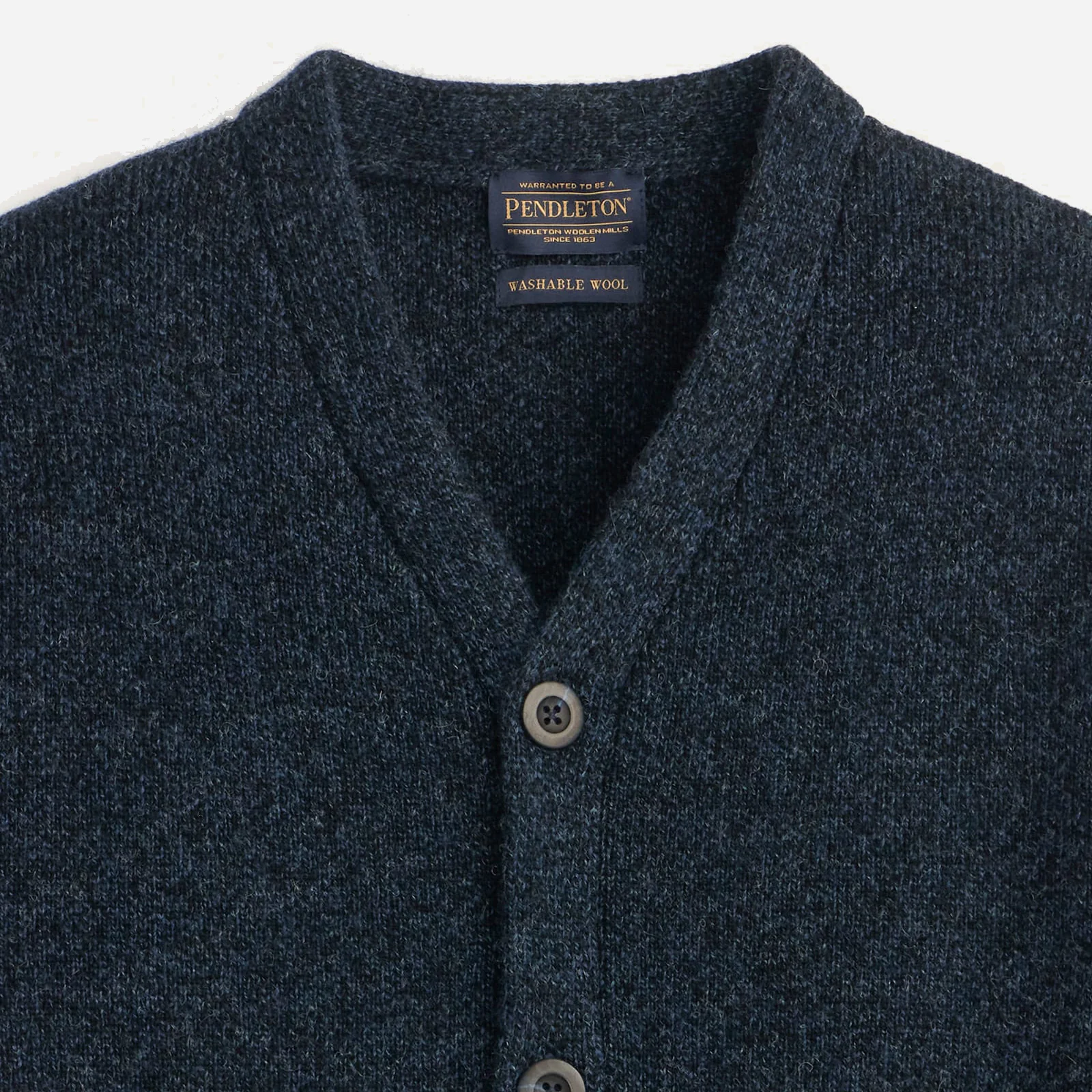Shetland Wool Cardigan - Indigo Heather - Image 2