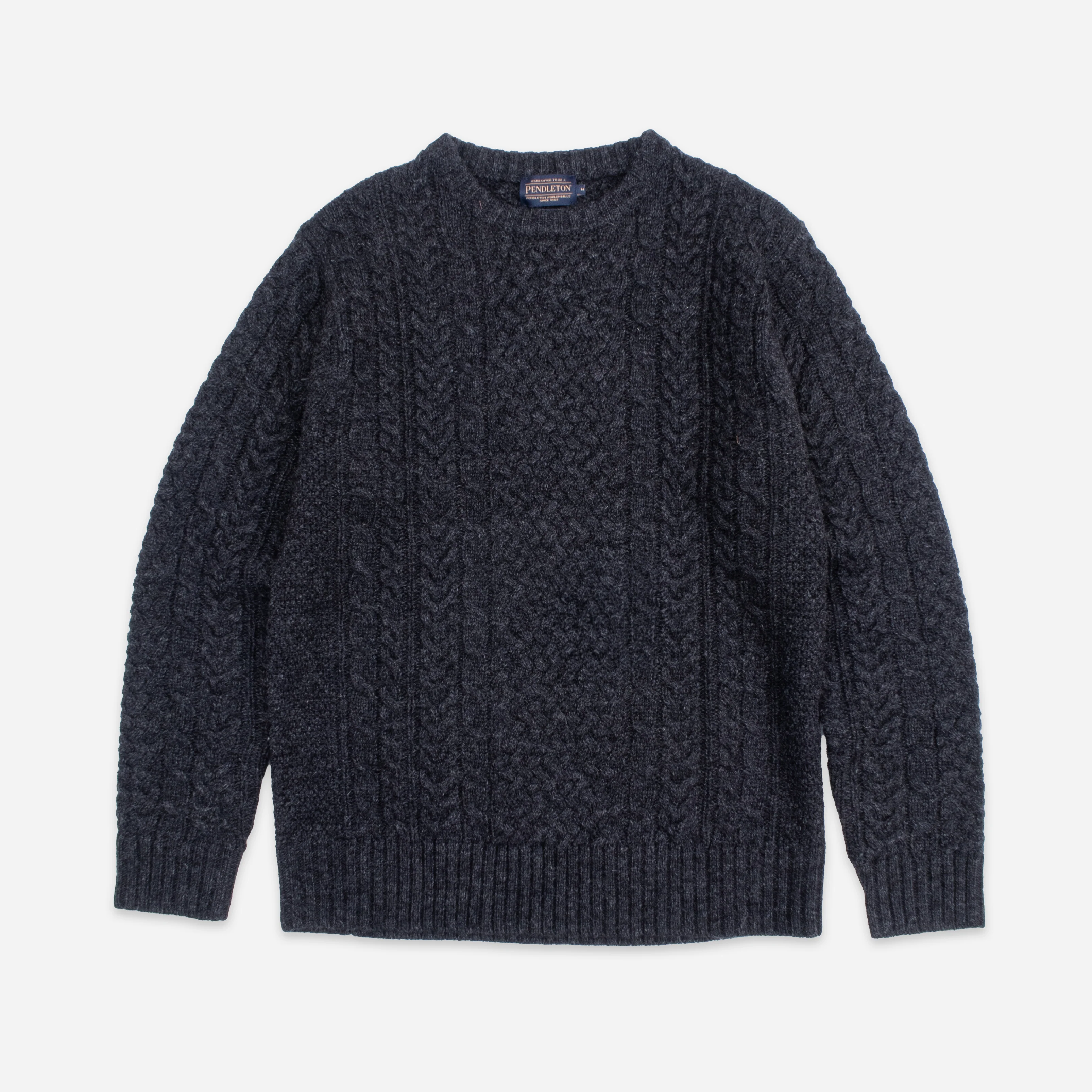 Shetland Wool Fisherman's Sweater - Black Heather