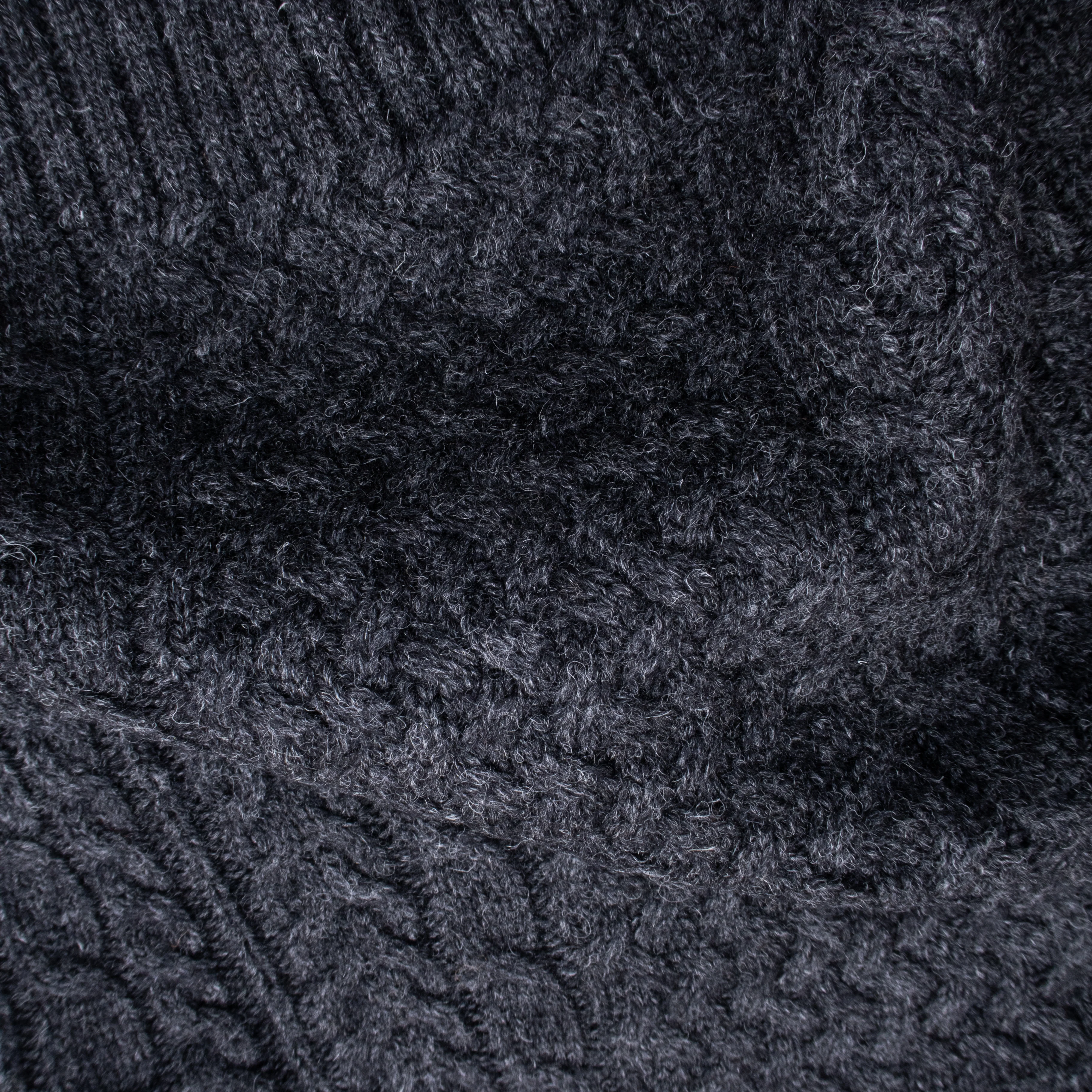 Shetland Wool Fisherman's Sweater - Black Heather - Image 2