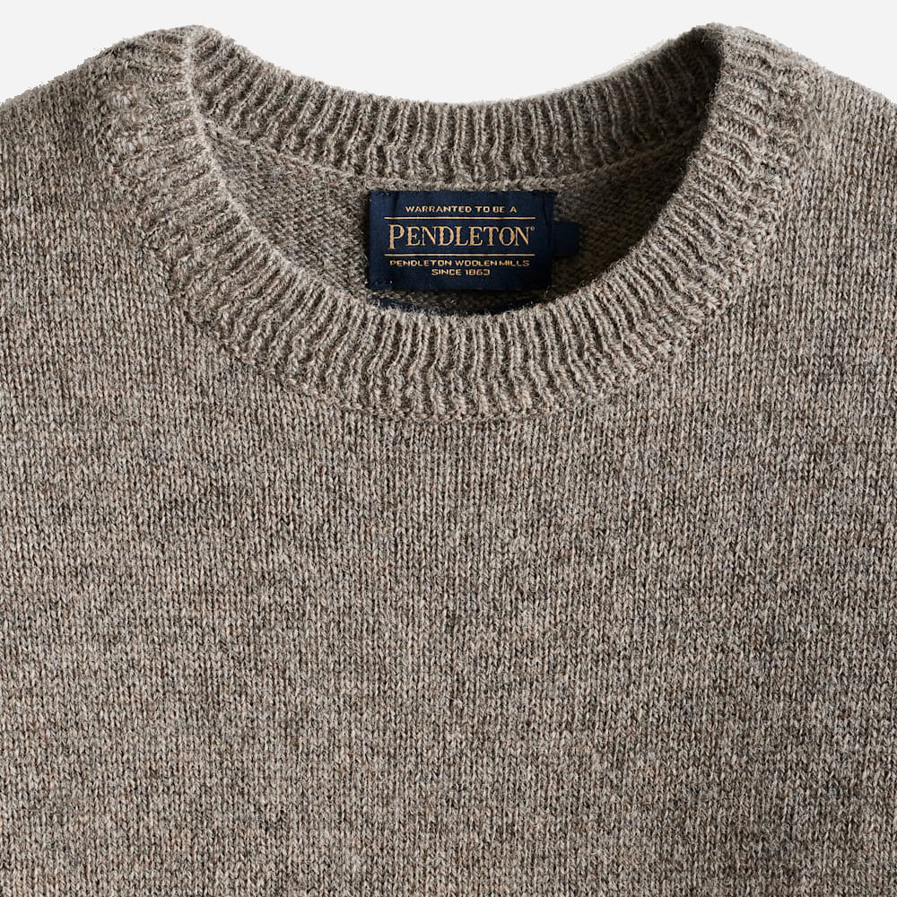 Shetland Wool Crew Sweater - Stone Heather - Image 2