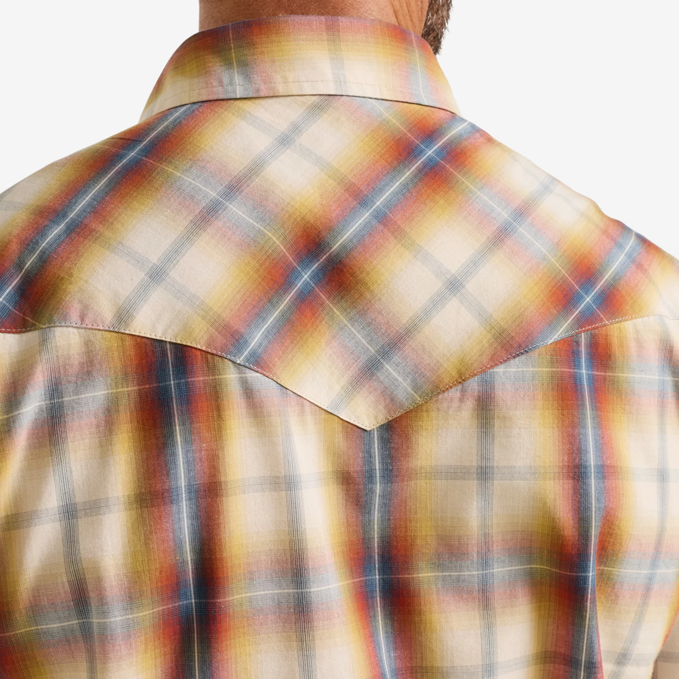 SS Frontier Shirt - Tan/Blue/Rust Plaid - Image 4